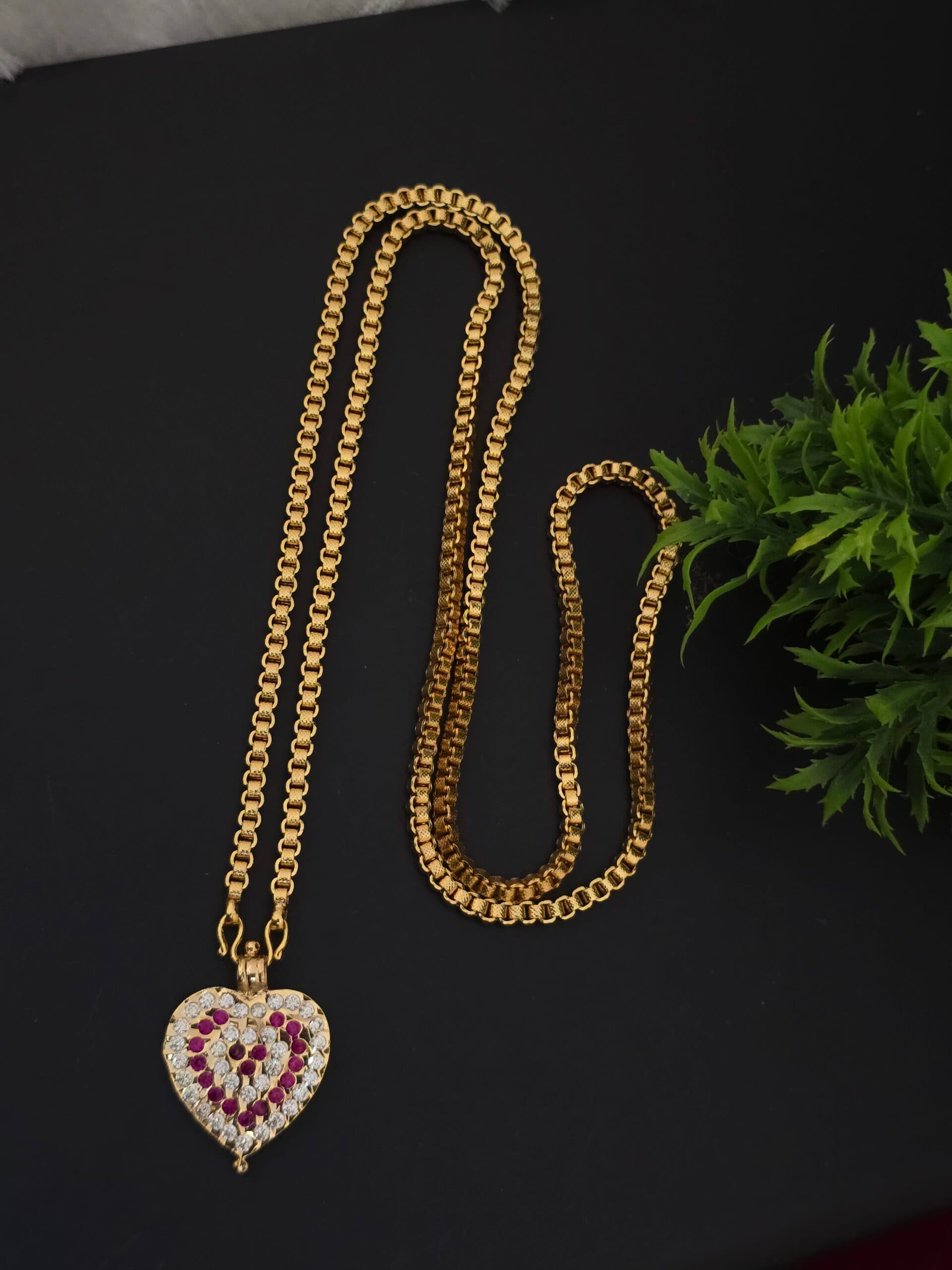 Premium impon 32 inch heart dollar chain