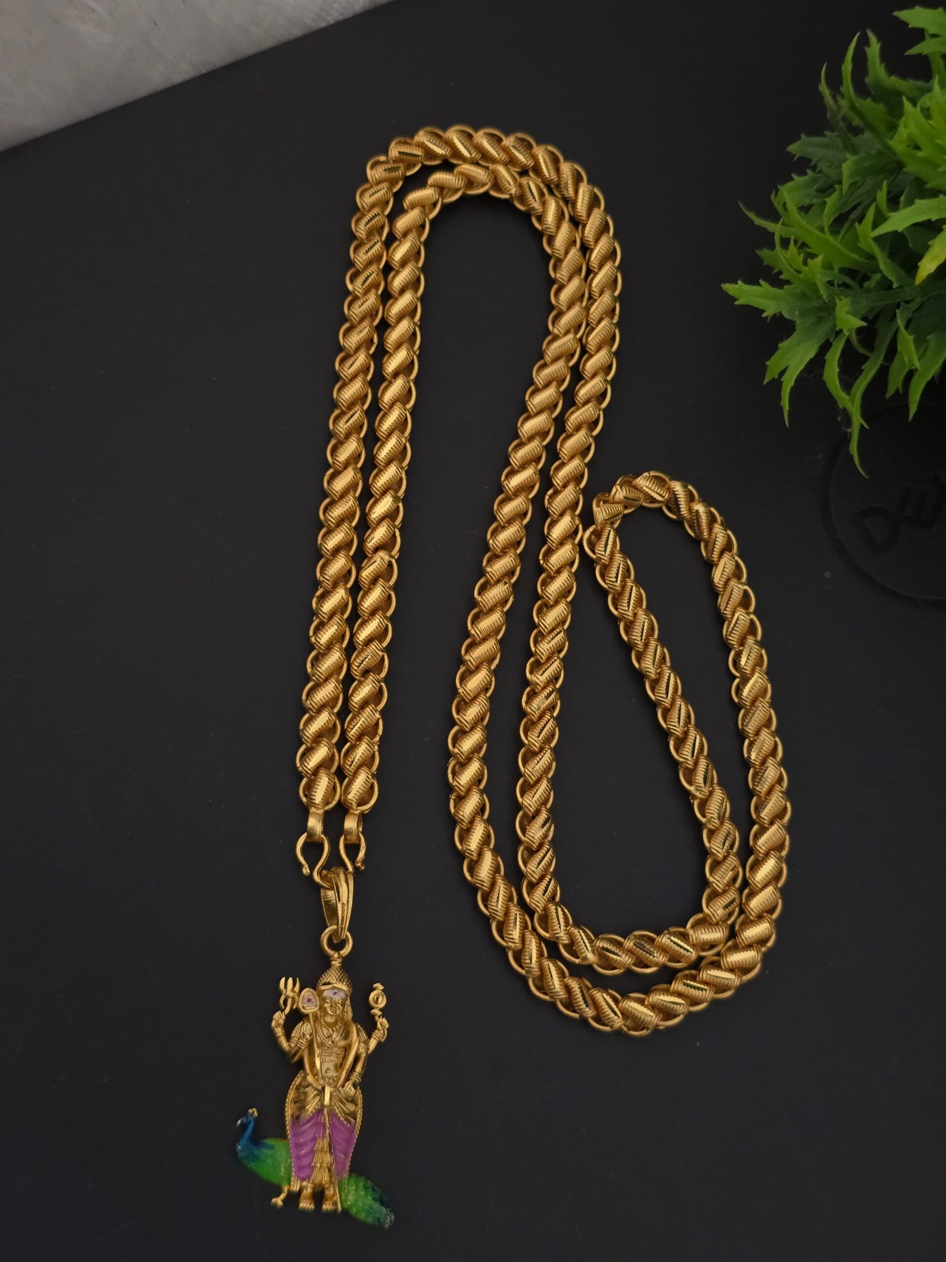 Premium foaming 32 inch murugar enamel dollar chain