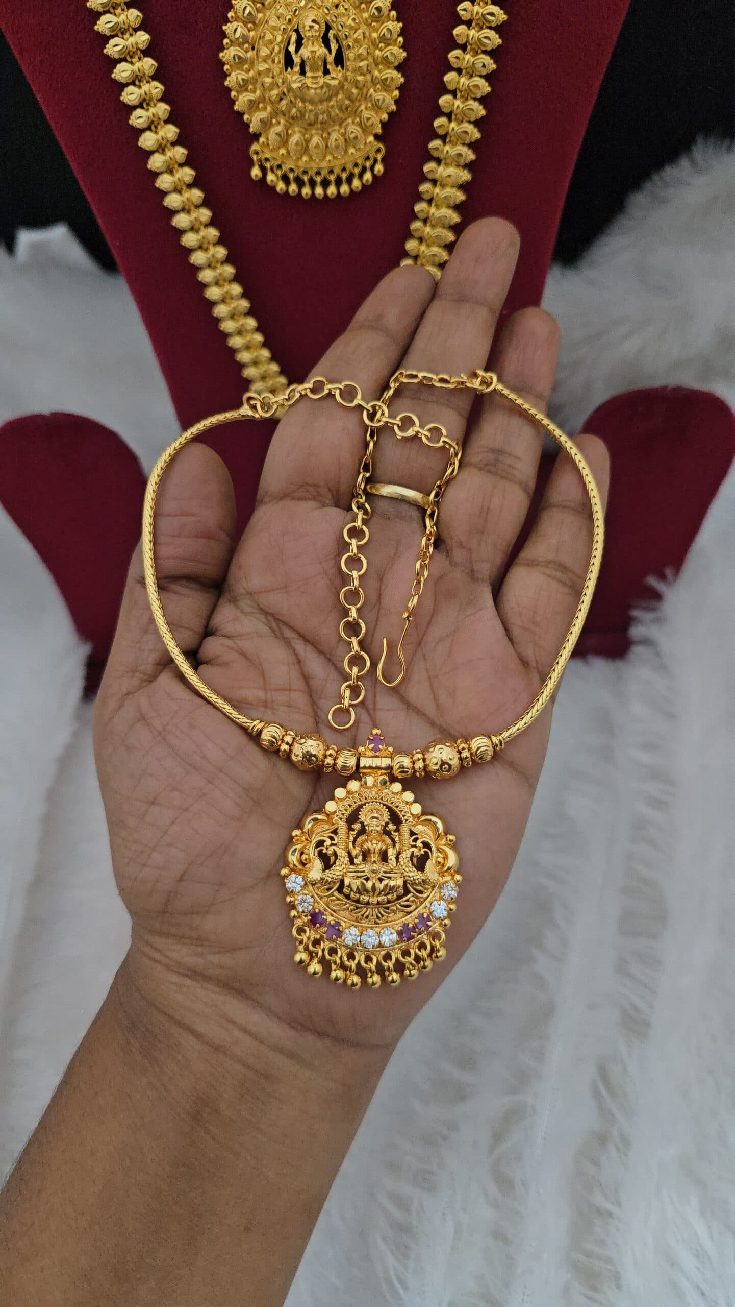 Premium foaming ad stone lakshmi necklace