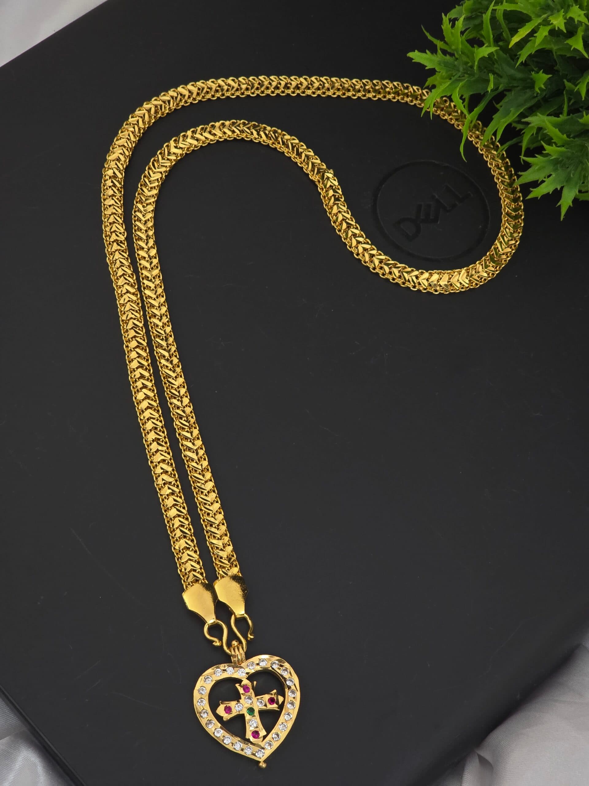 Premium impon 24 inch cross dollar chain