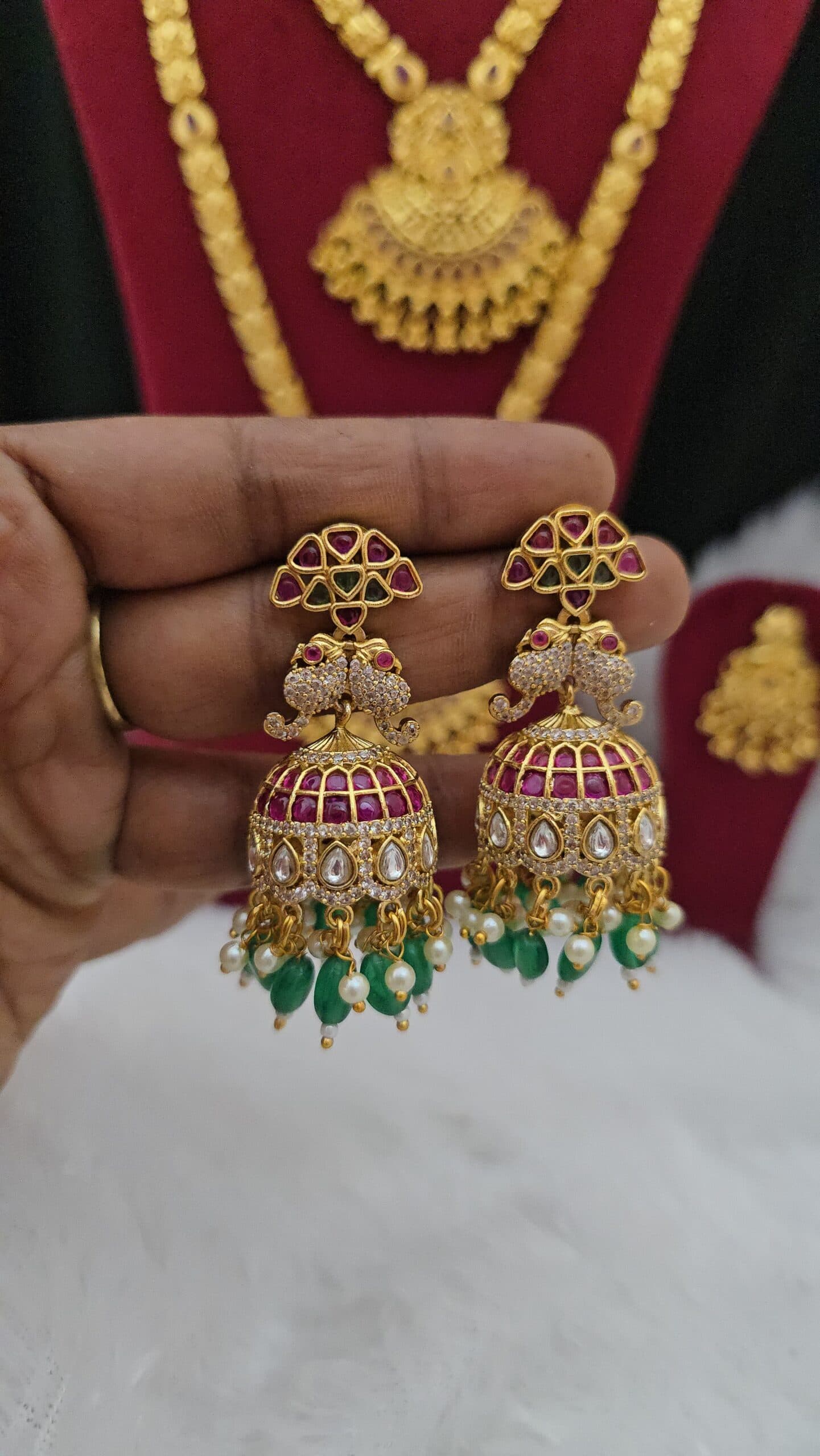 Premium matt Peacock jhumka
