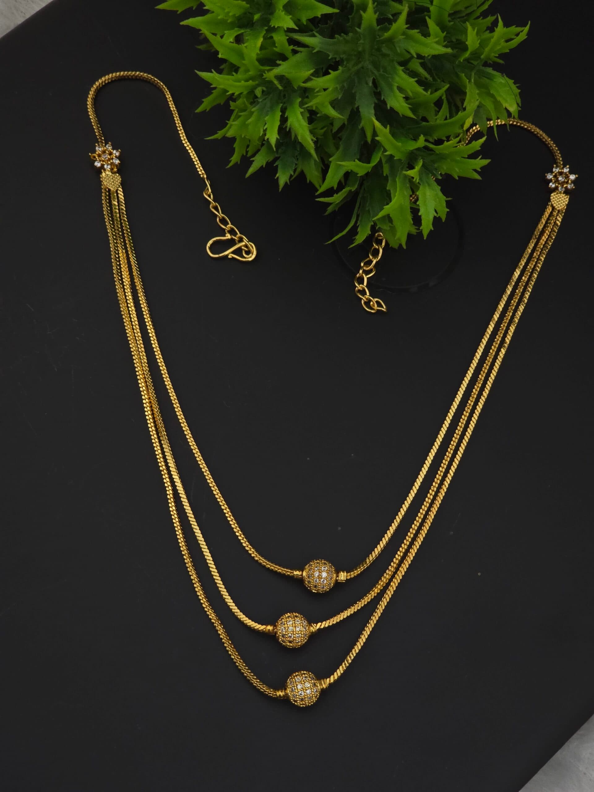 Premium foaming ad stone 3 ball necklace