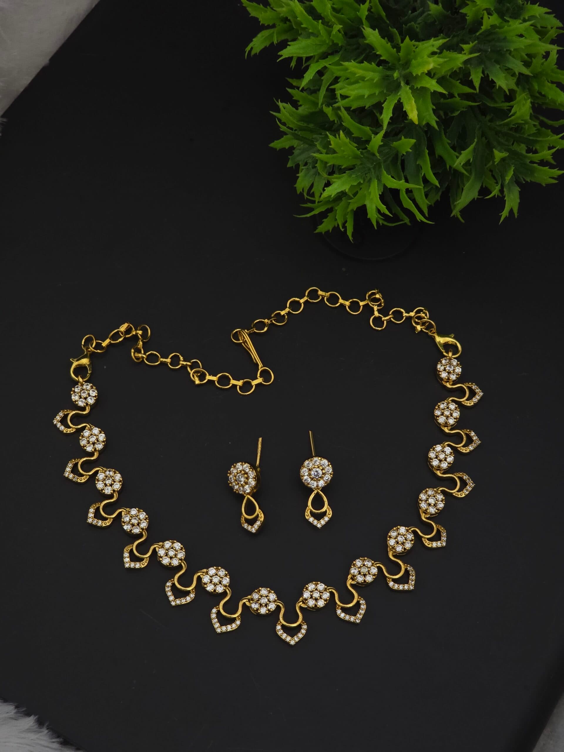 Premium quality ad diamond replica necklace with stud