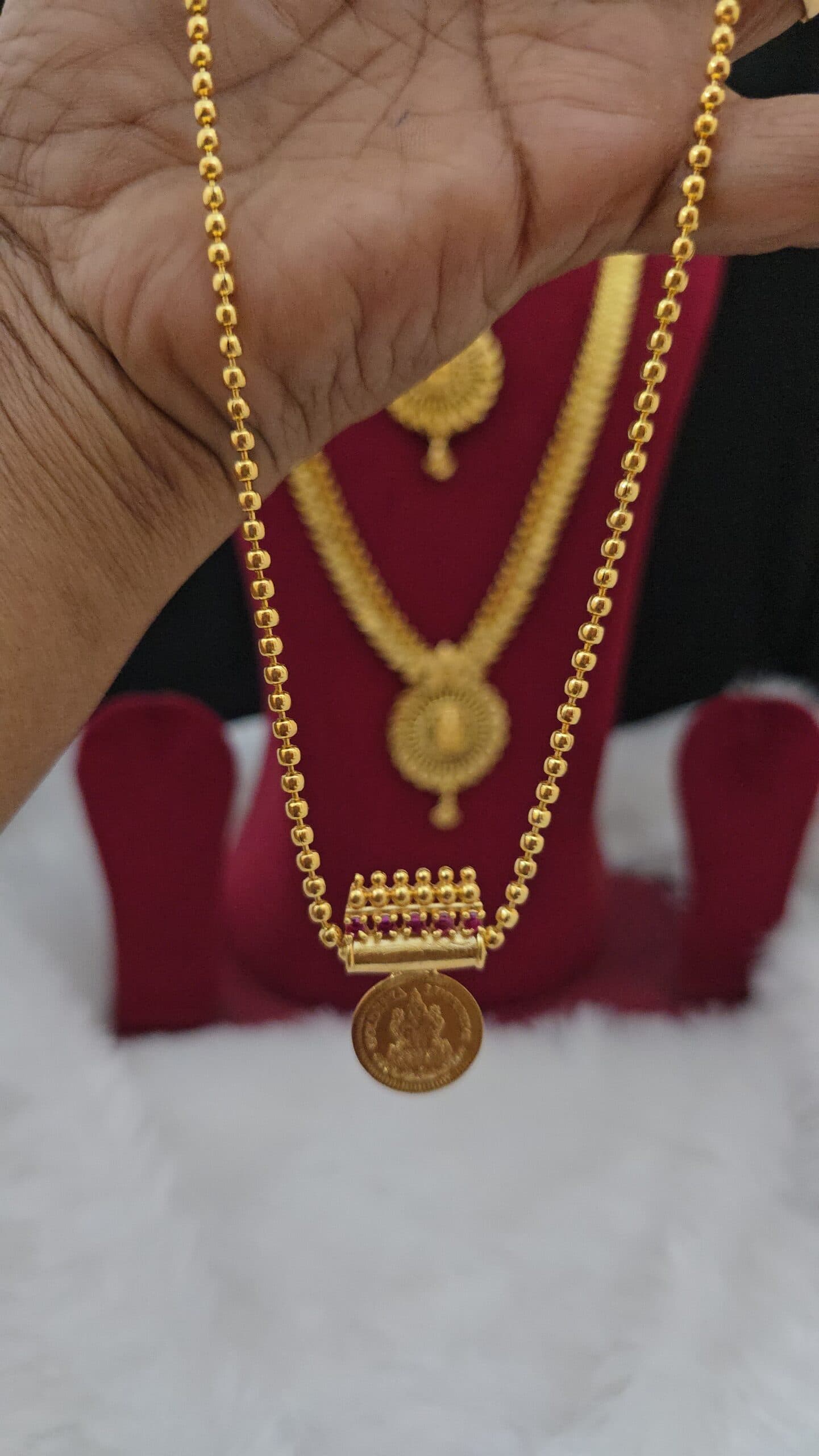 Premium foaming 24 inch lakshmi coin necklace