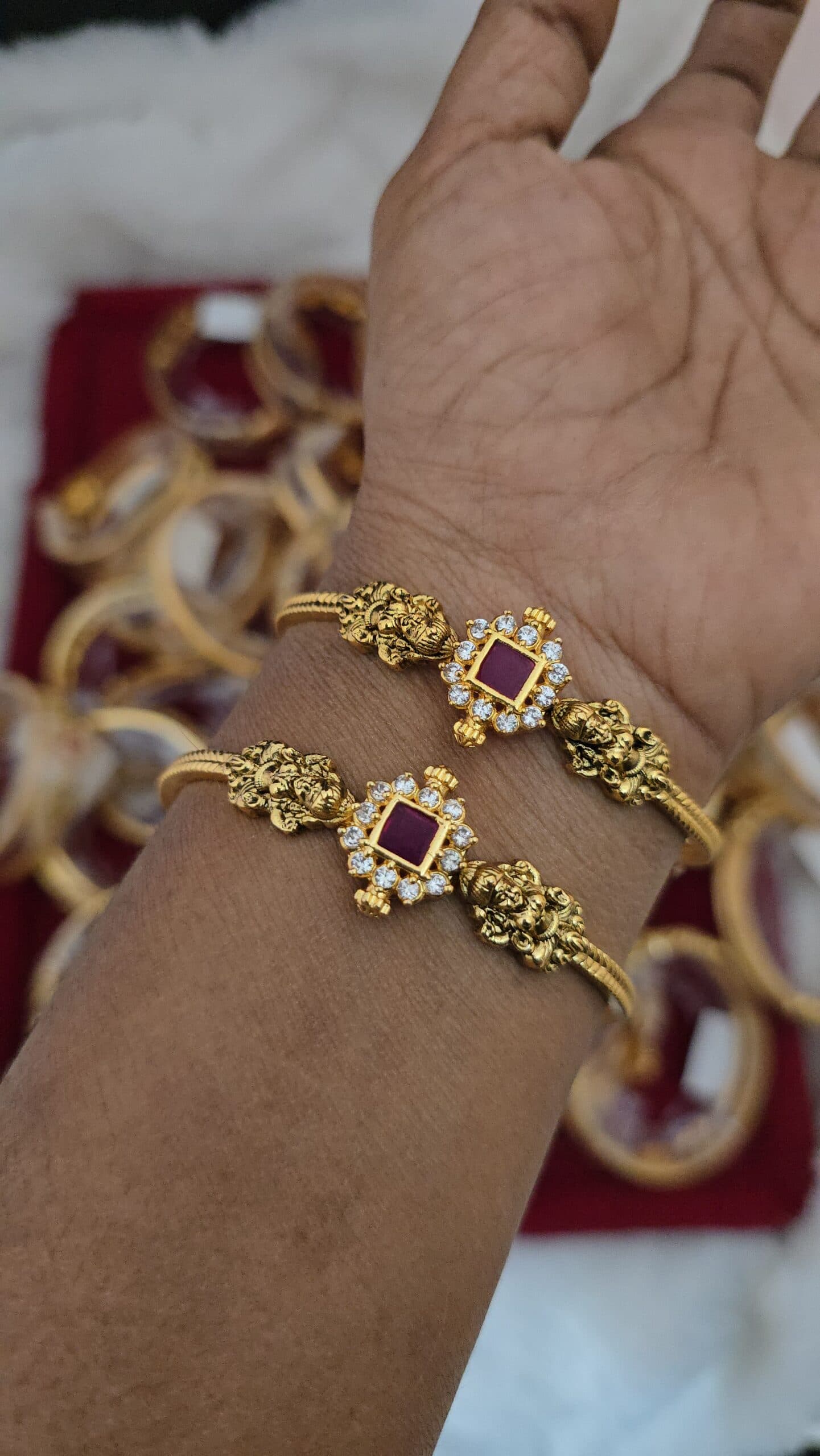 Premium matt ad stone bangle 1 pair