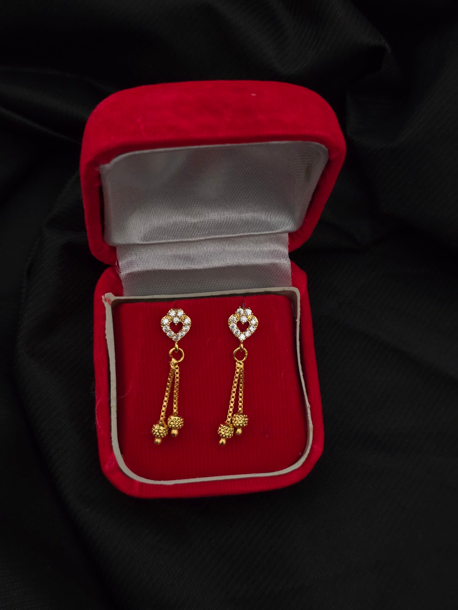 Premium foaming AD stone chain drops earings
