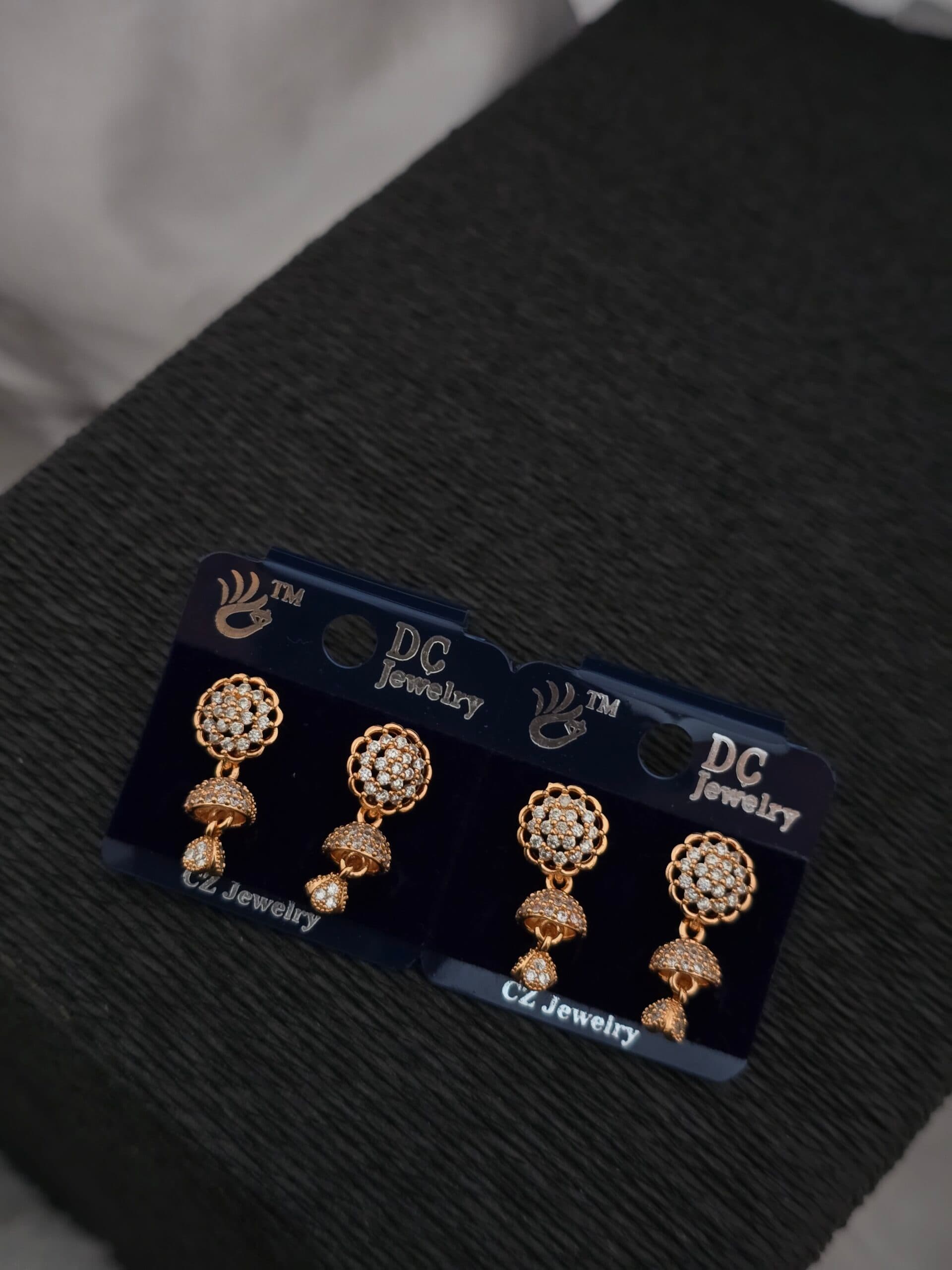 Premium rose gold AD stone stud
