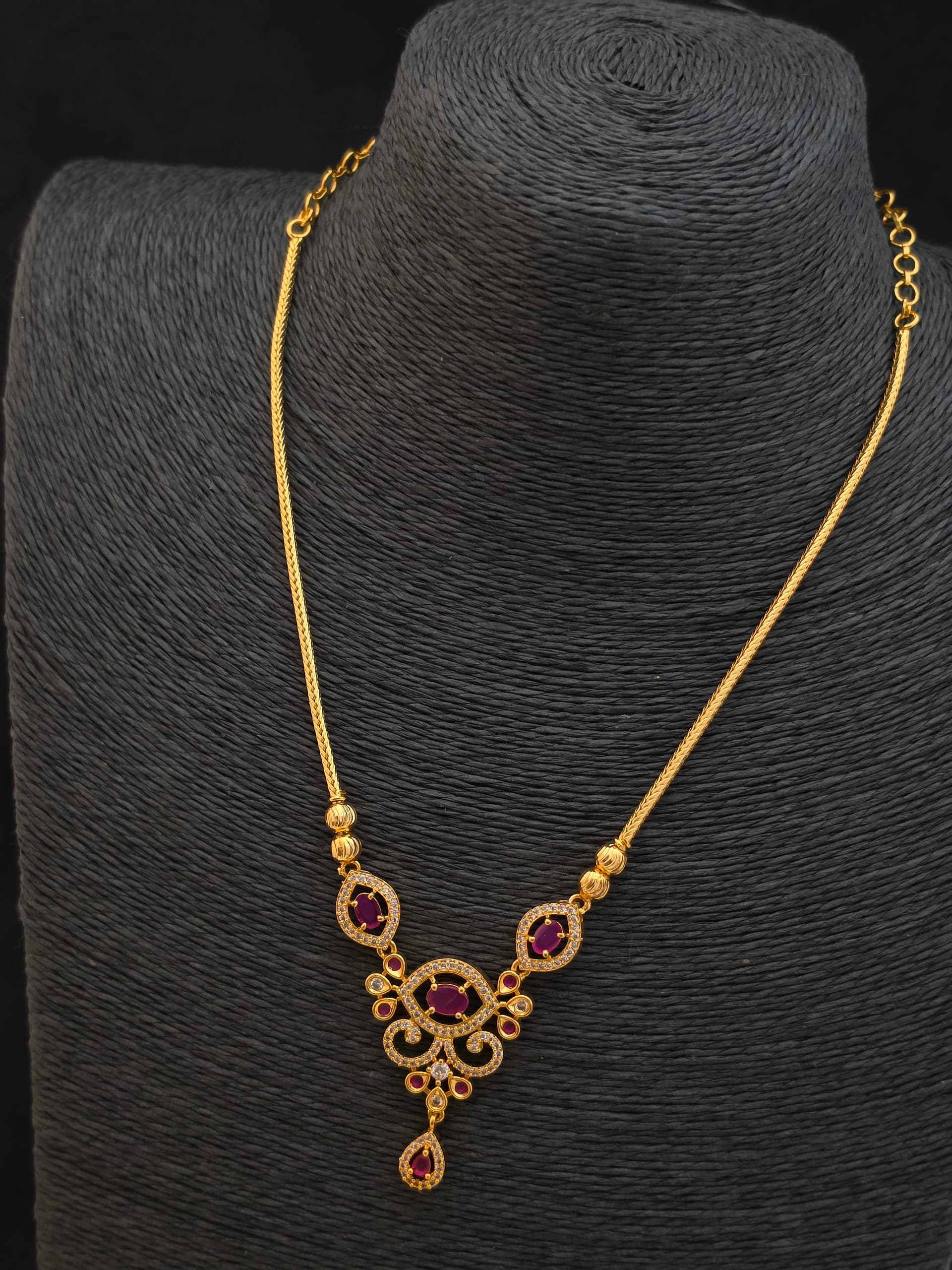  Premium matt ruby stone pearl rani haram 