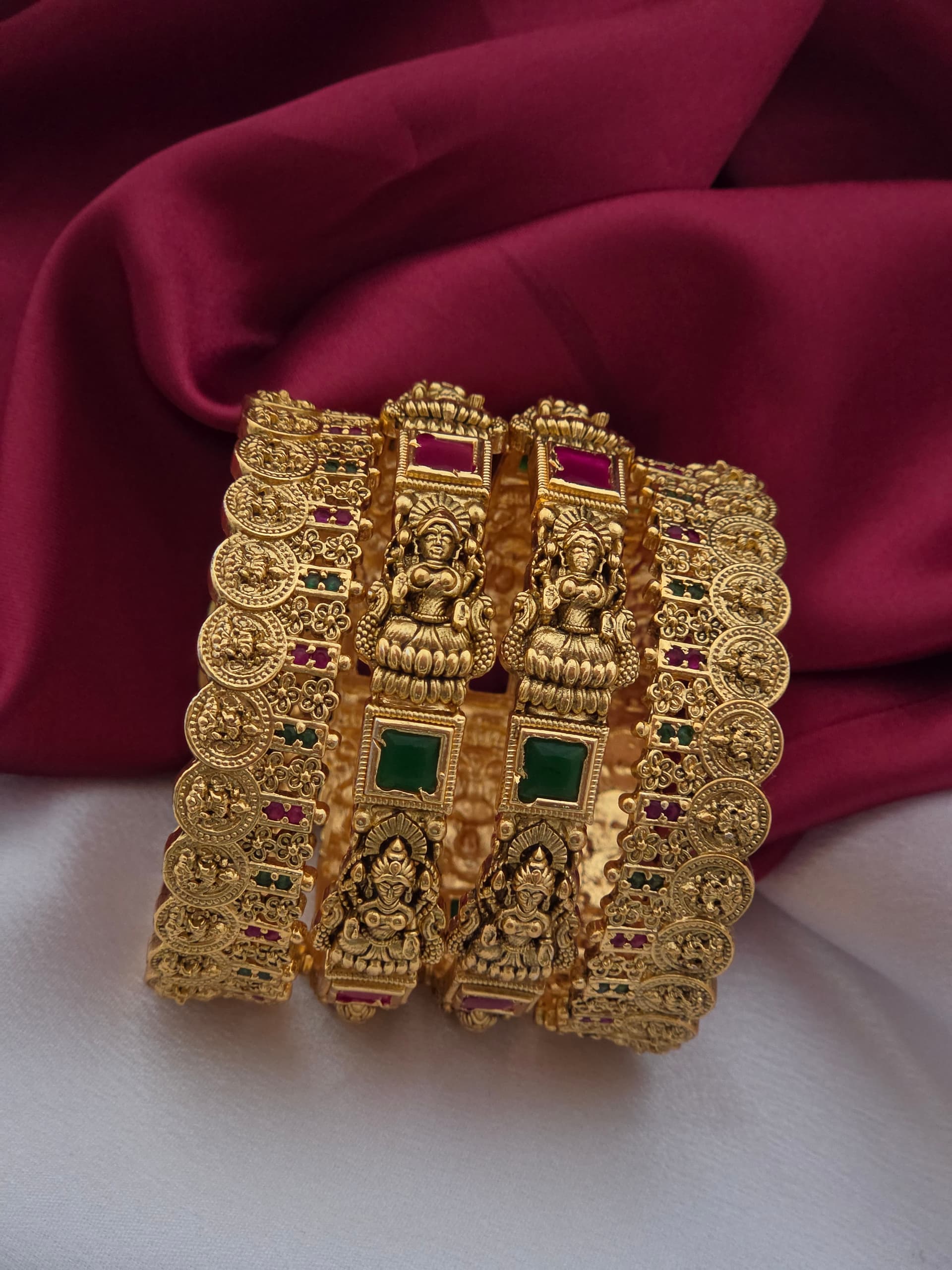 Premium matt antique finsh lakshmi bangle