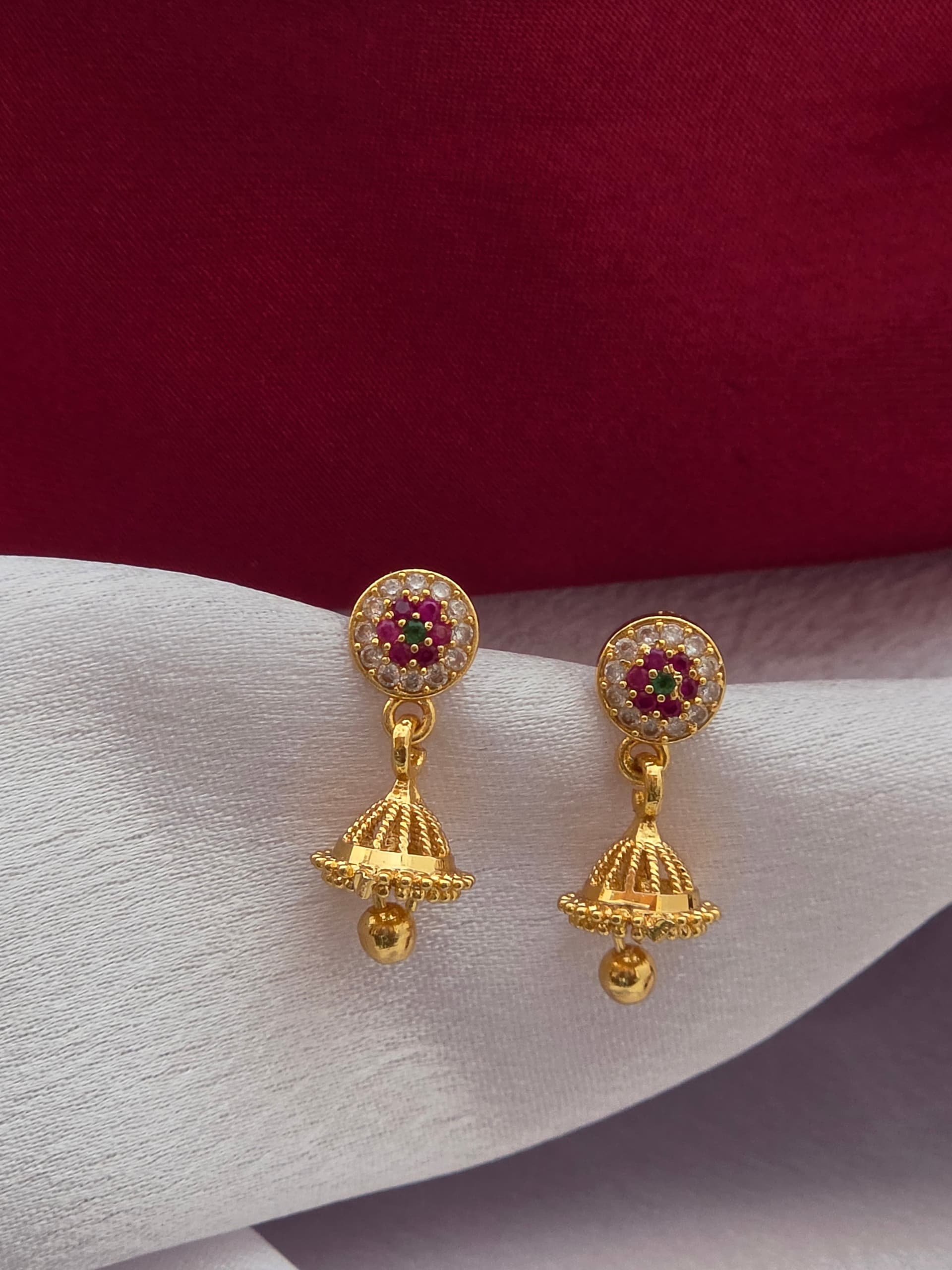 Premium foaming AD stone jhumka