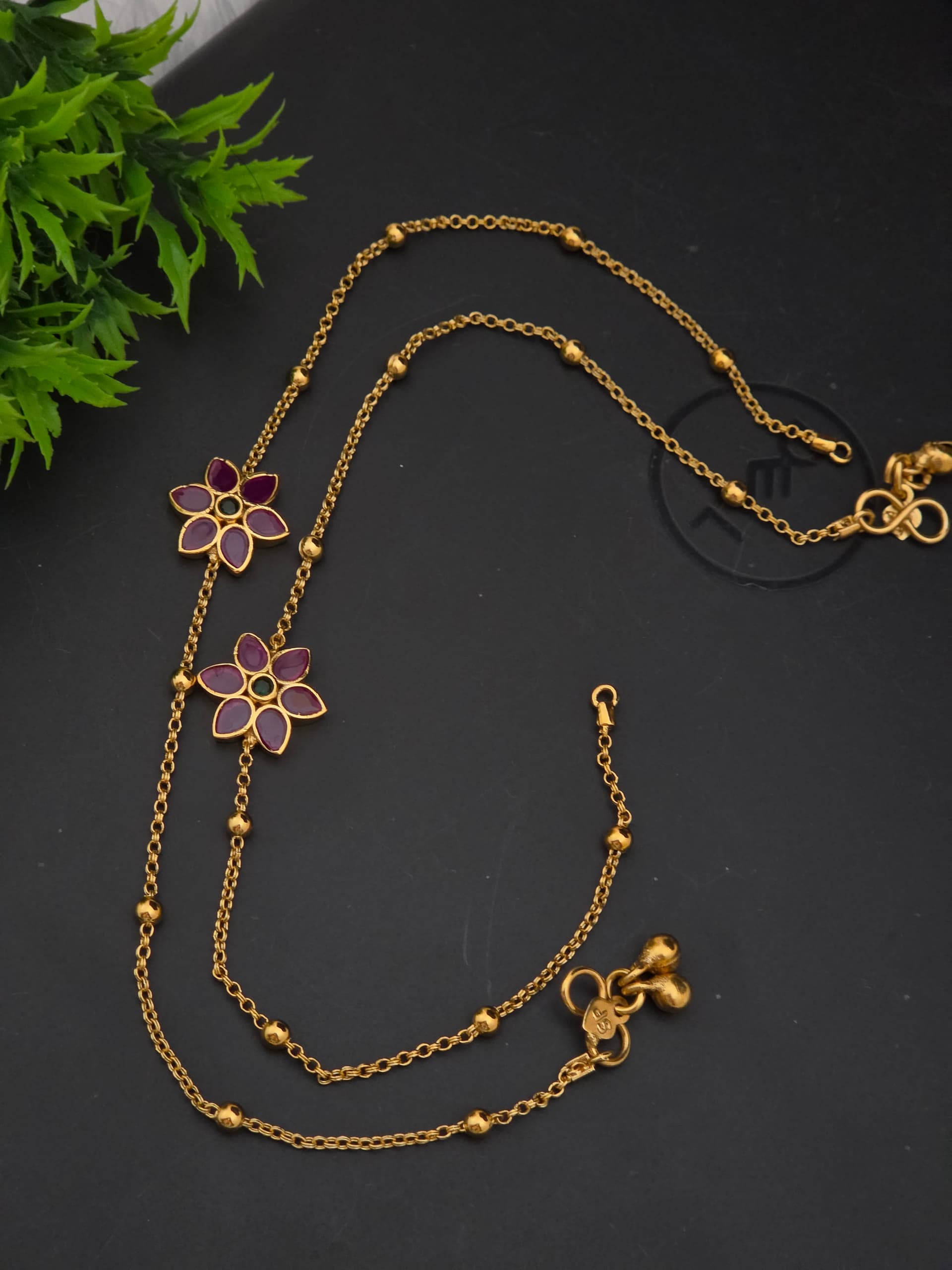 Premium matt ruby anklet