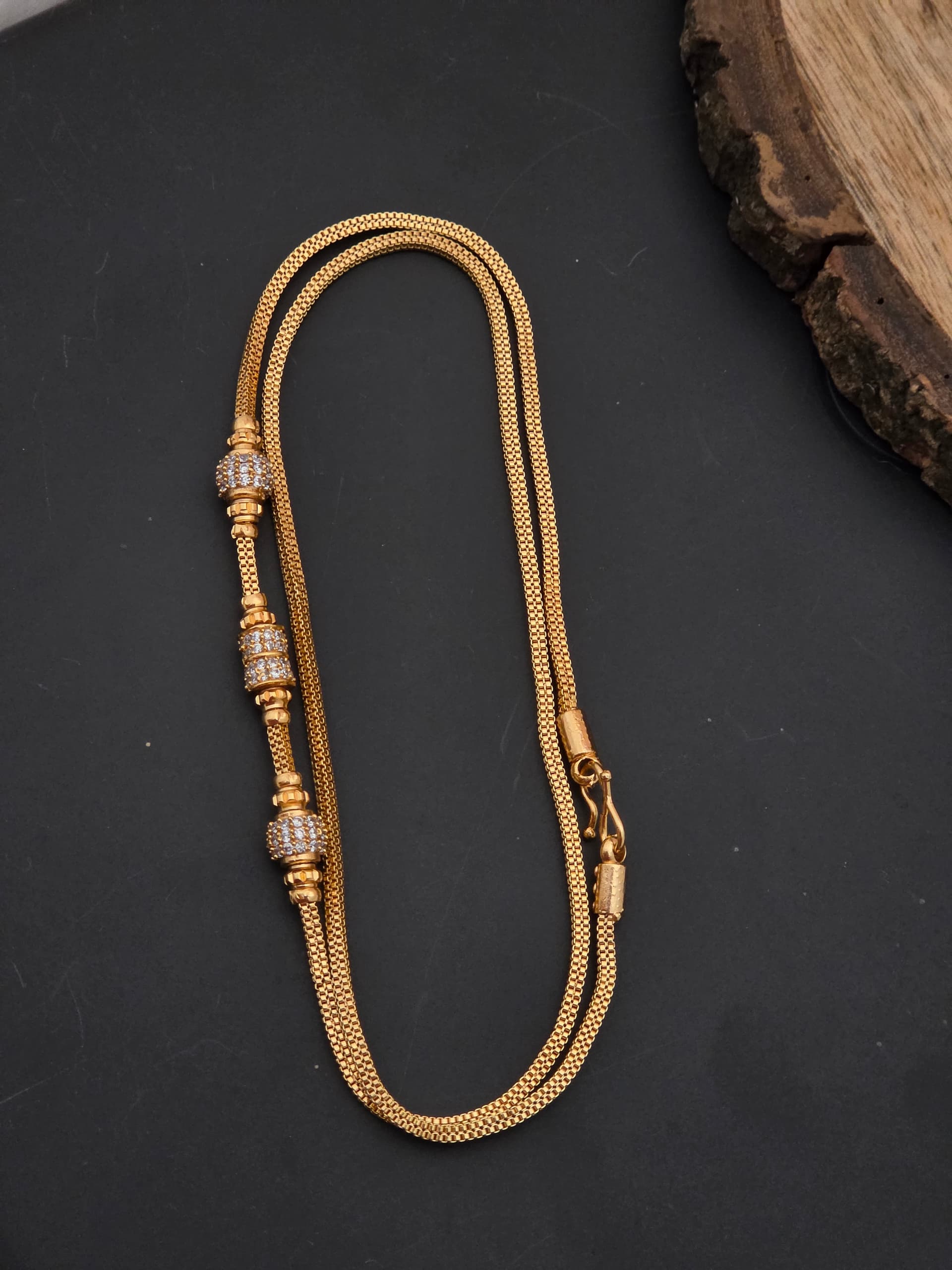 Premium foaming AD stone mugappu chain