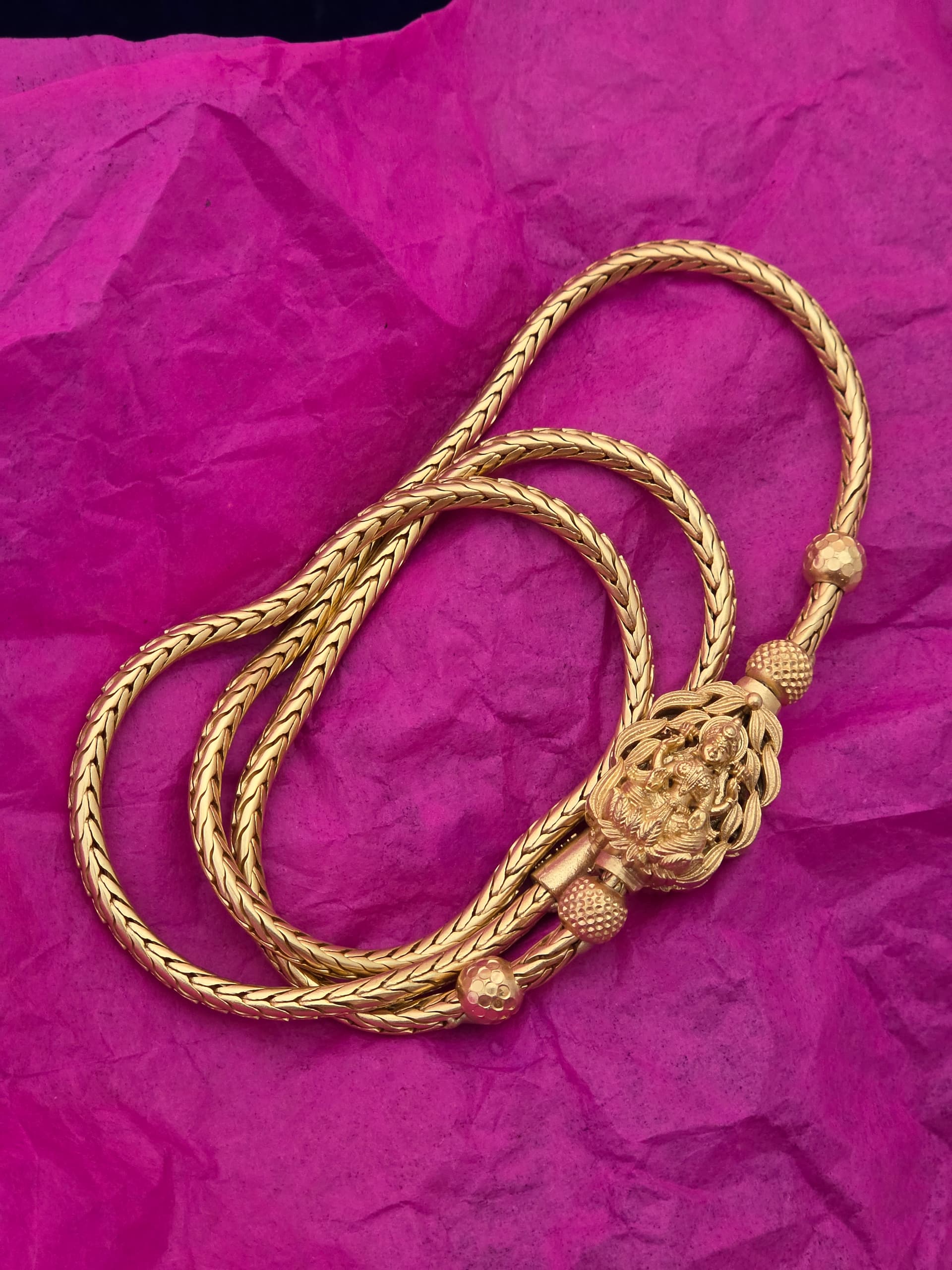 Premium impon lakshmi reversible mugappu chain