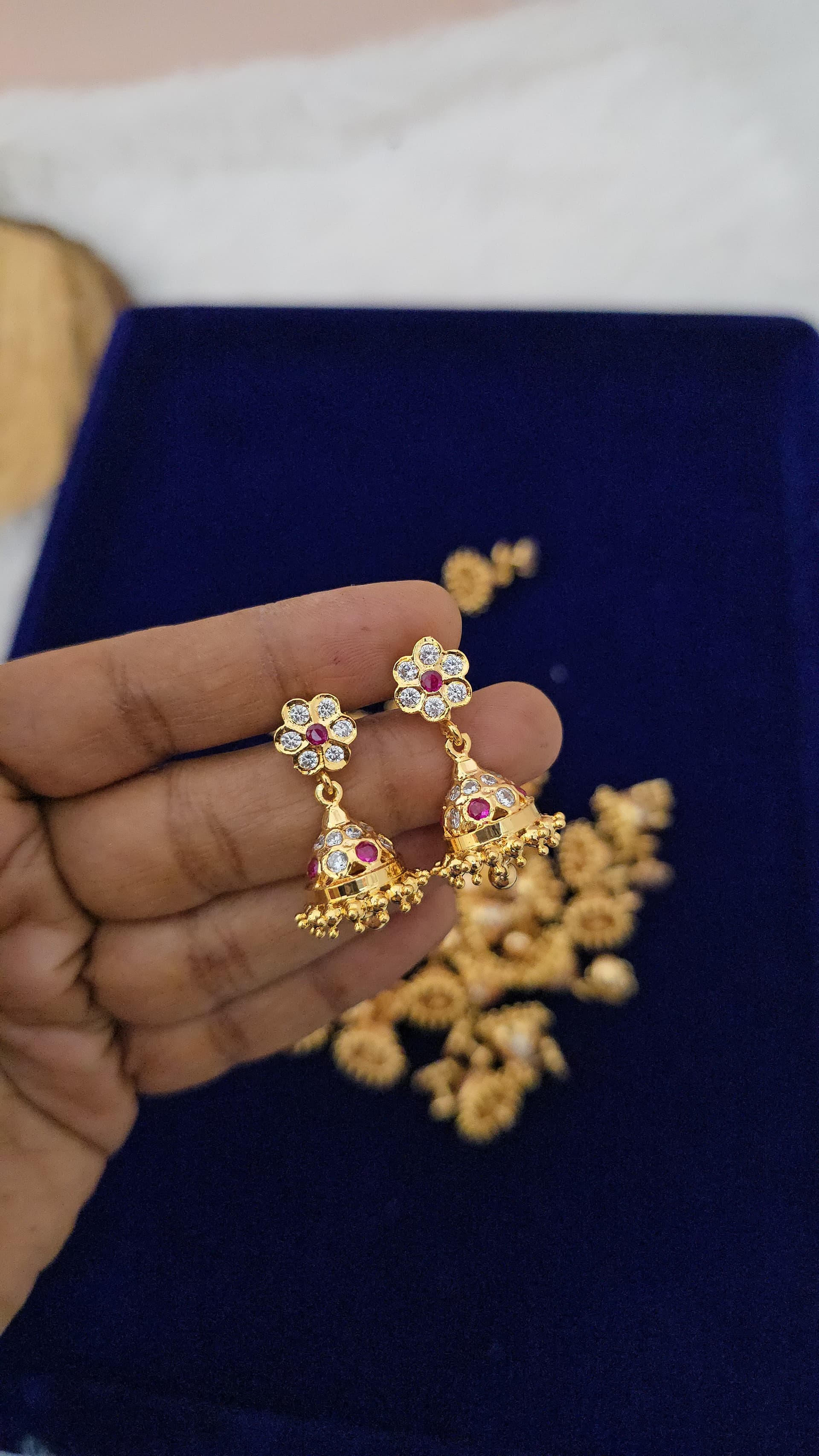 Premium impon AD stone jhumka