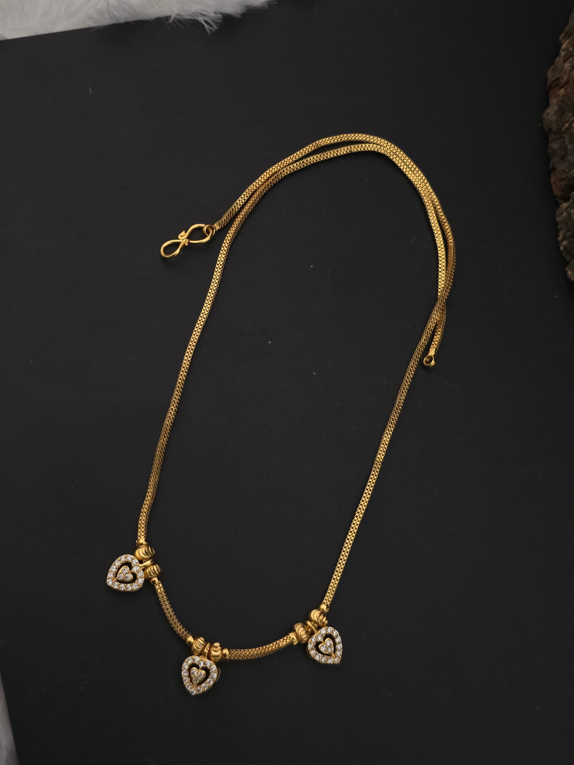 Premium foaming AD stone heart necklace