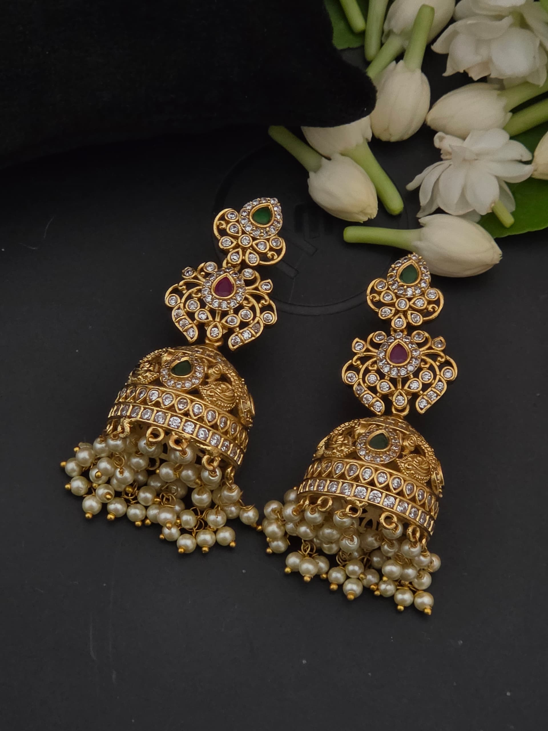 Premium matt ad stone jhumka