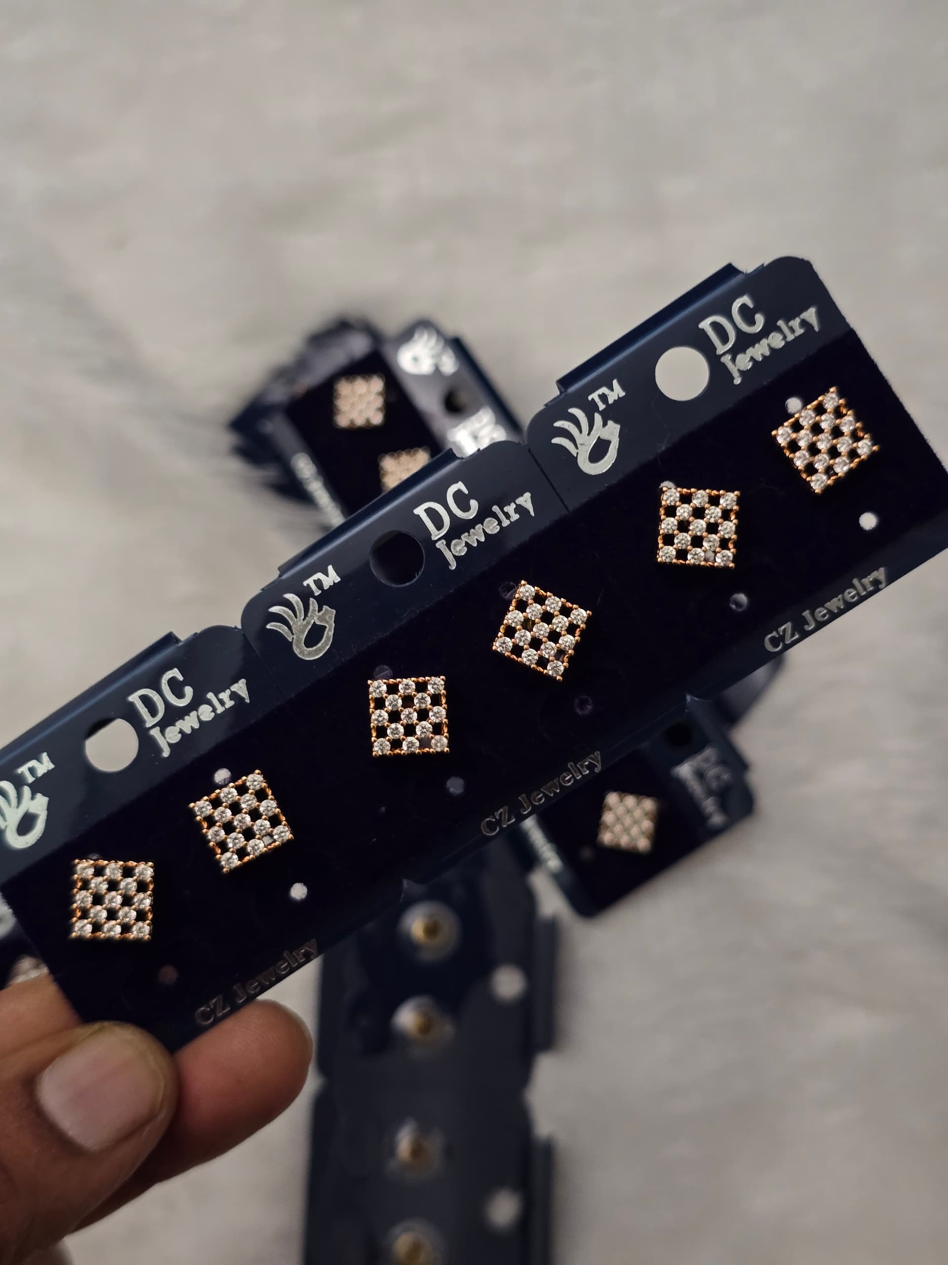 Premium AD stone rosegold stud