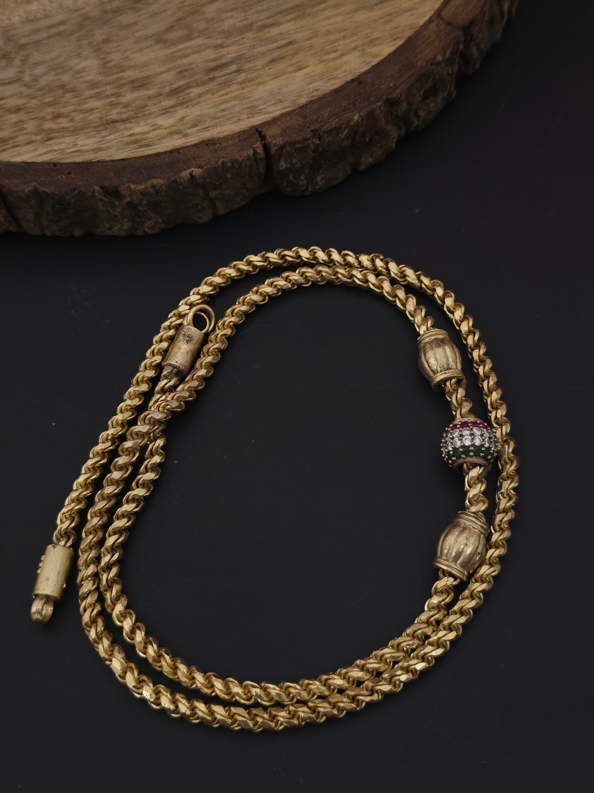 Premium impon AD stone mugappu chain