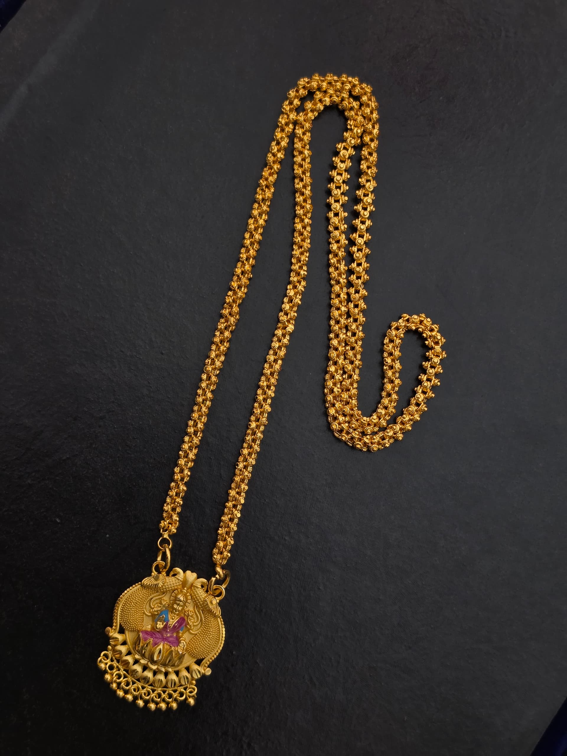 Premium foaming kajiri enamel lakshmi dollar chain 24 inch