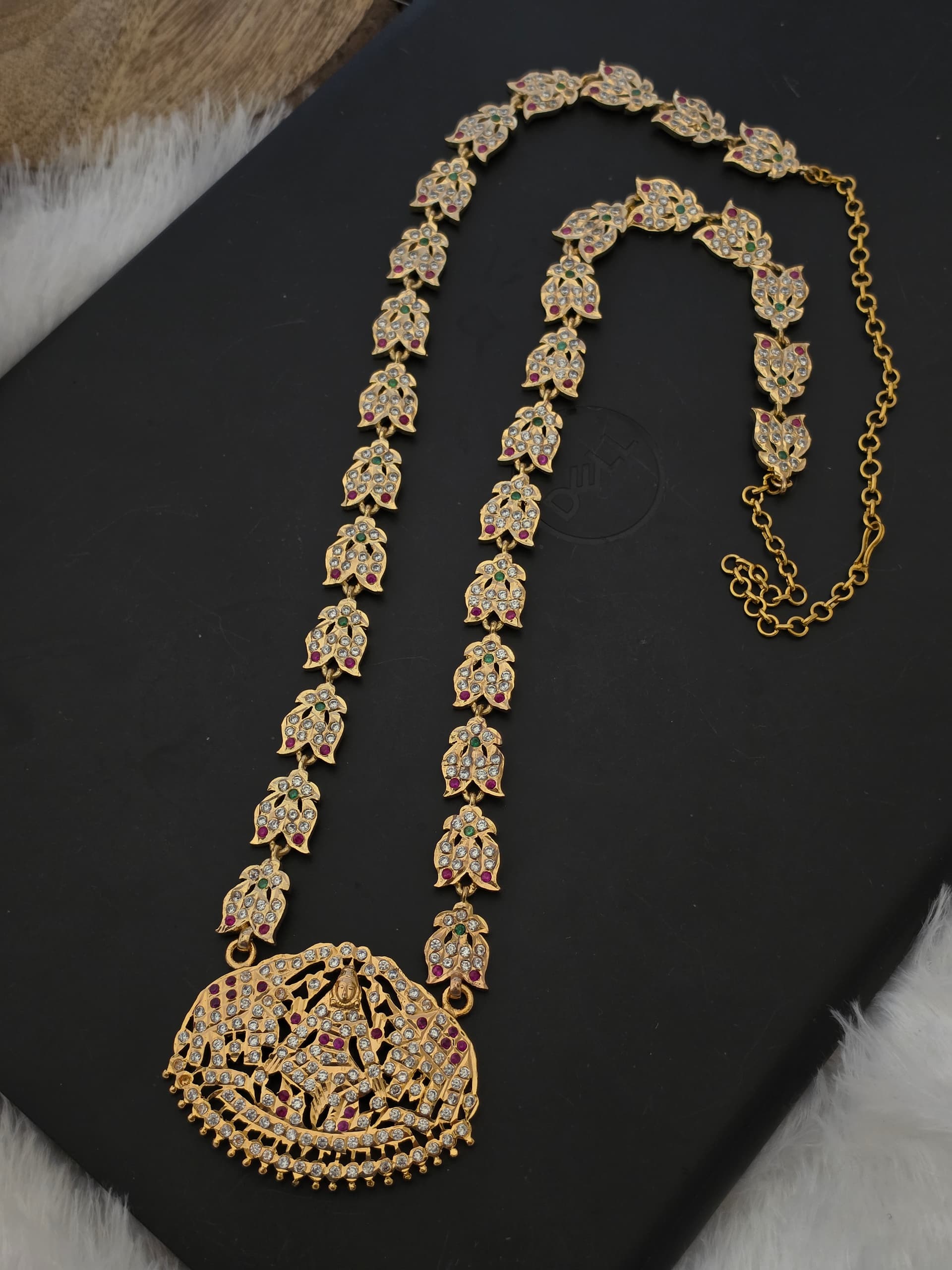 Premium impon ad stone gajalakshmi kal haram RFP-H9267