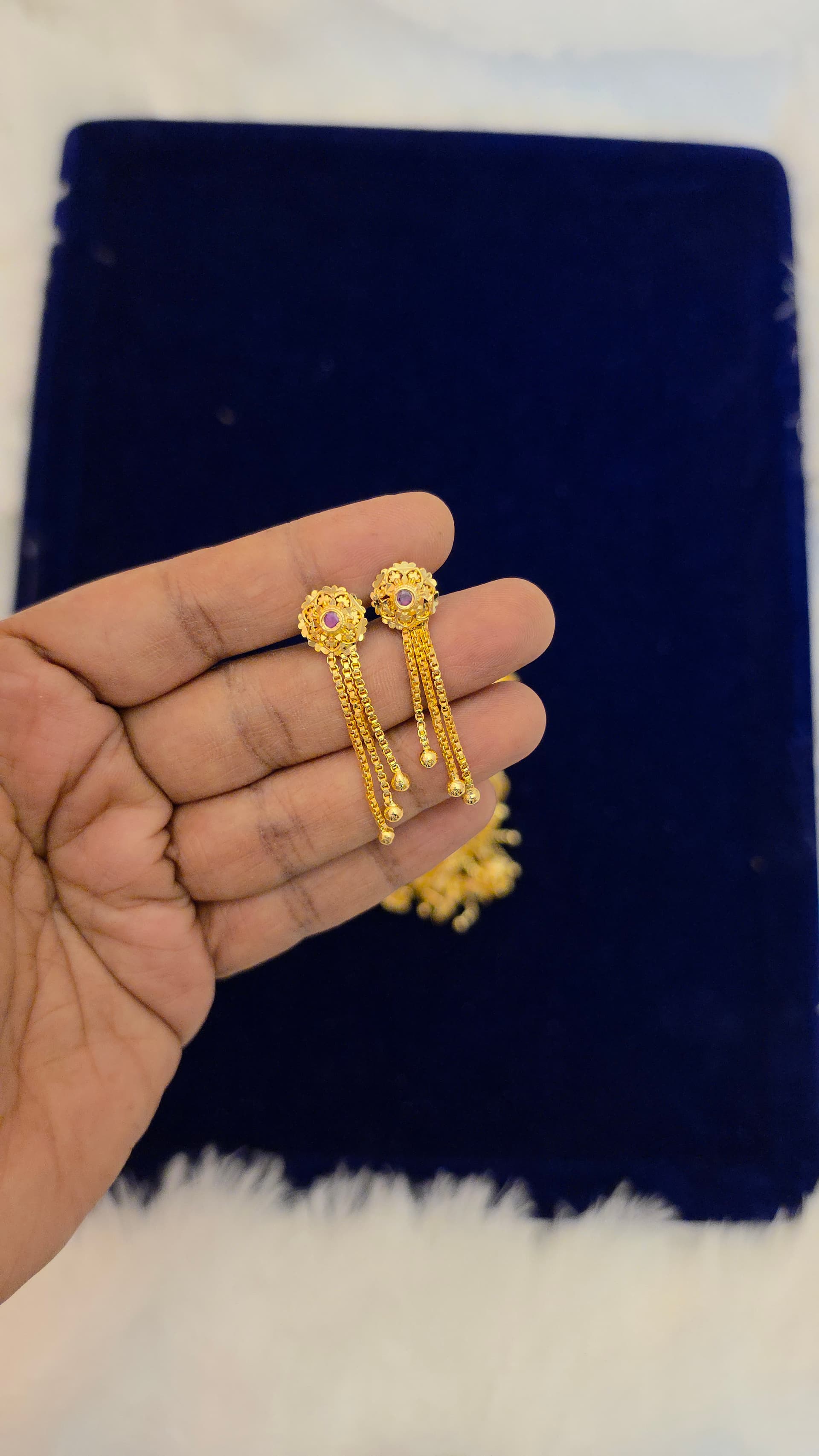 Premium quality  foaming  ruby chain drops earing