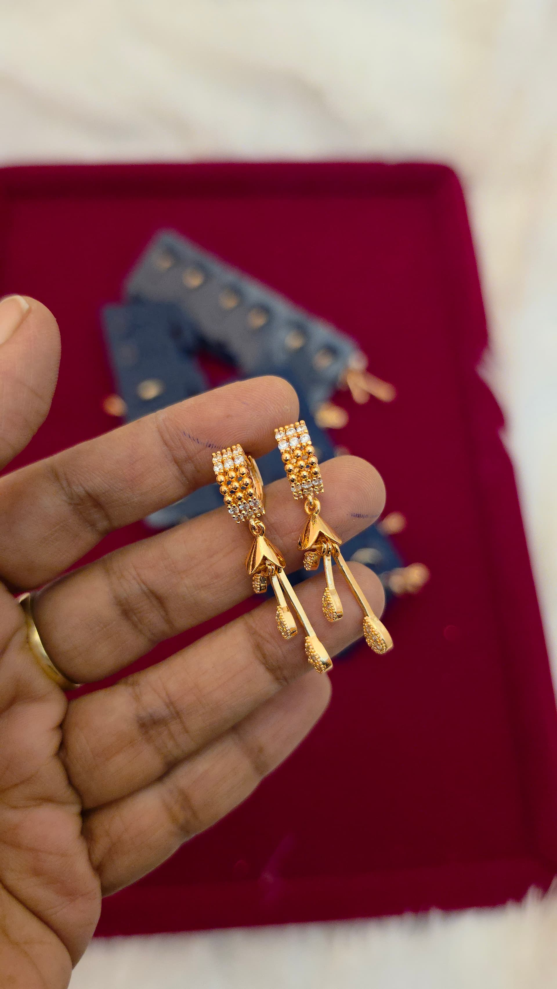 Premium ad rose chain drops earing