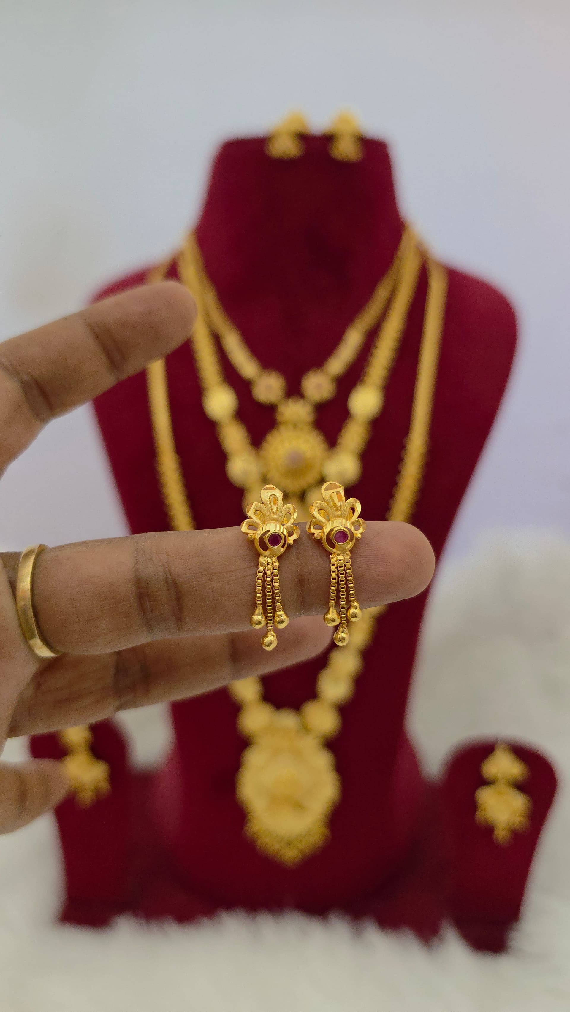 Premium foaming ad stone chain drops earing