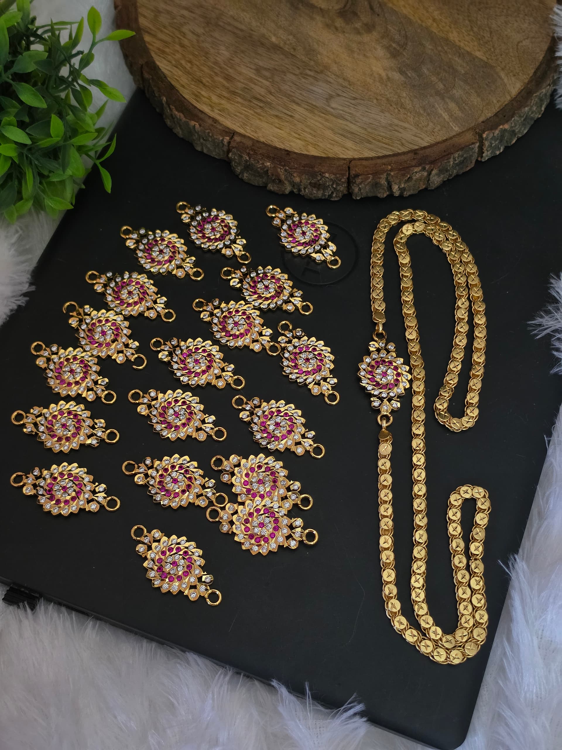  Premium impon ad stone  mugappu chain