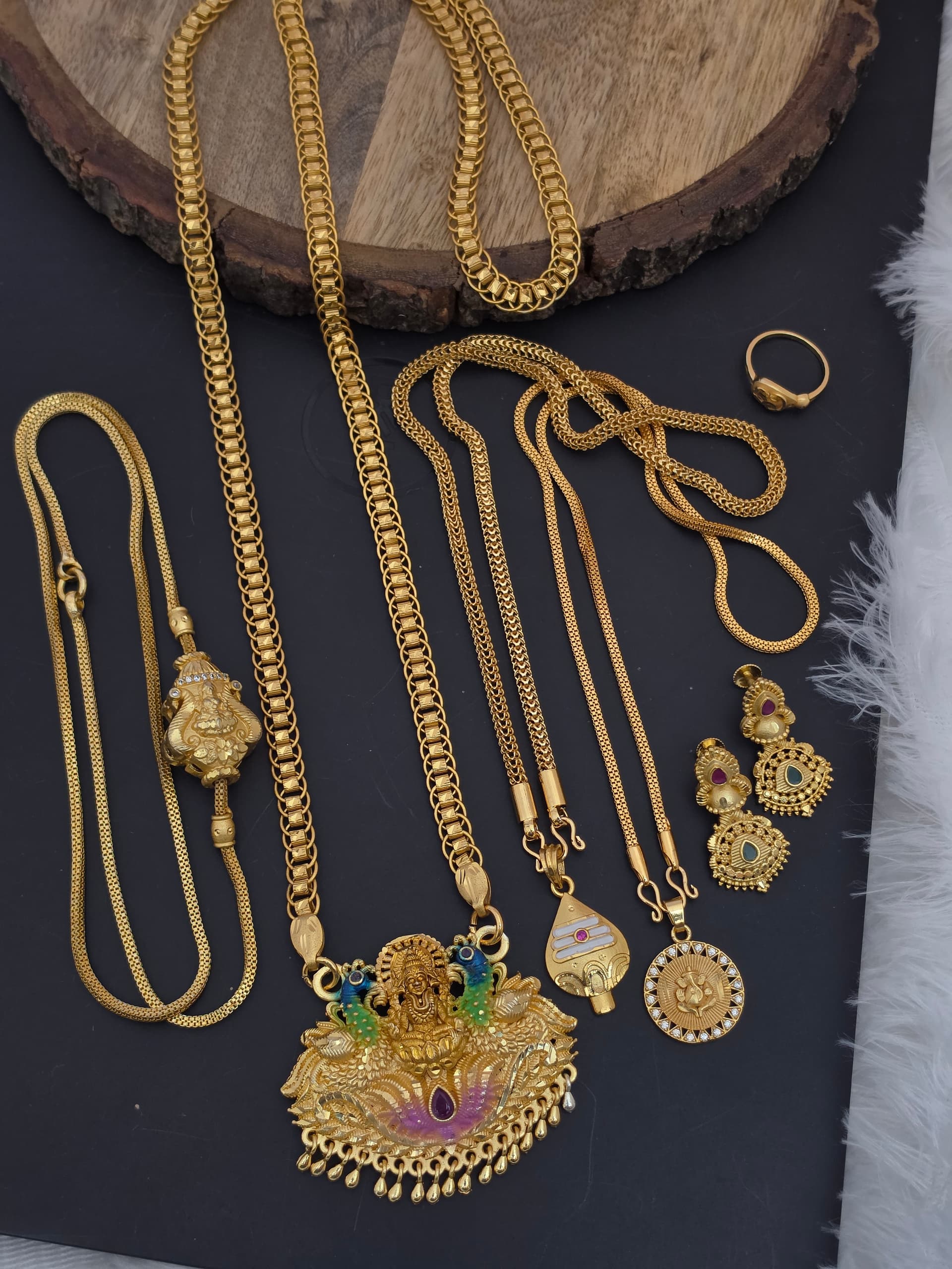 Premium foaming enamel 24 inch dollar chain,2* 18inch dollar chain, 24 inch mugappu chain, jhumka