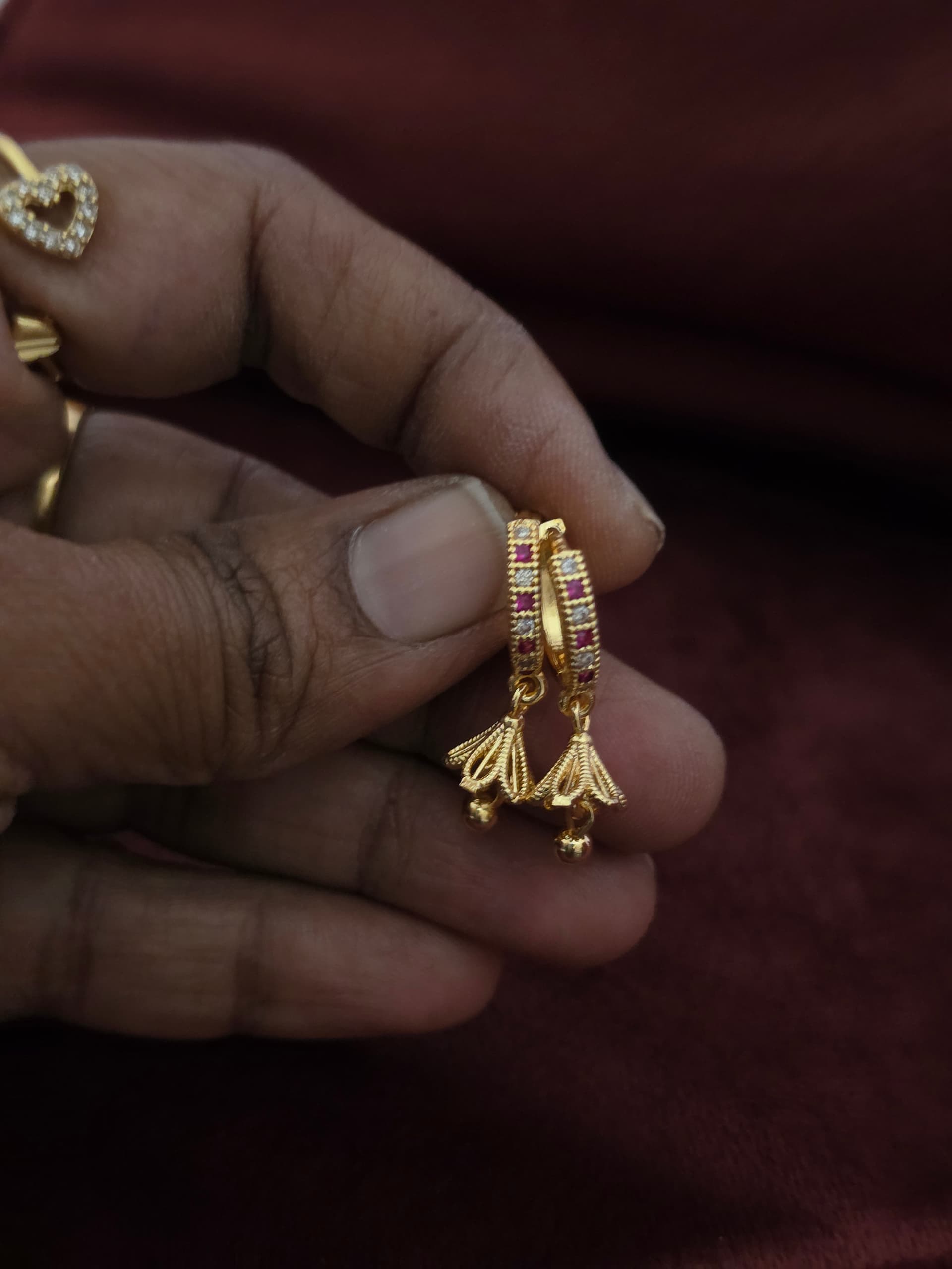 Premium faoming ad stone bali jhumka