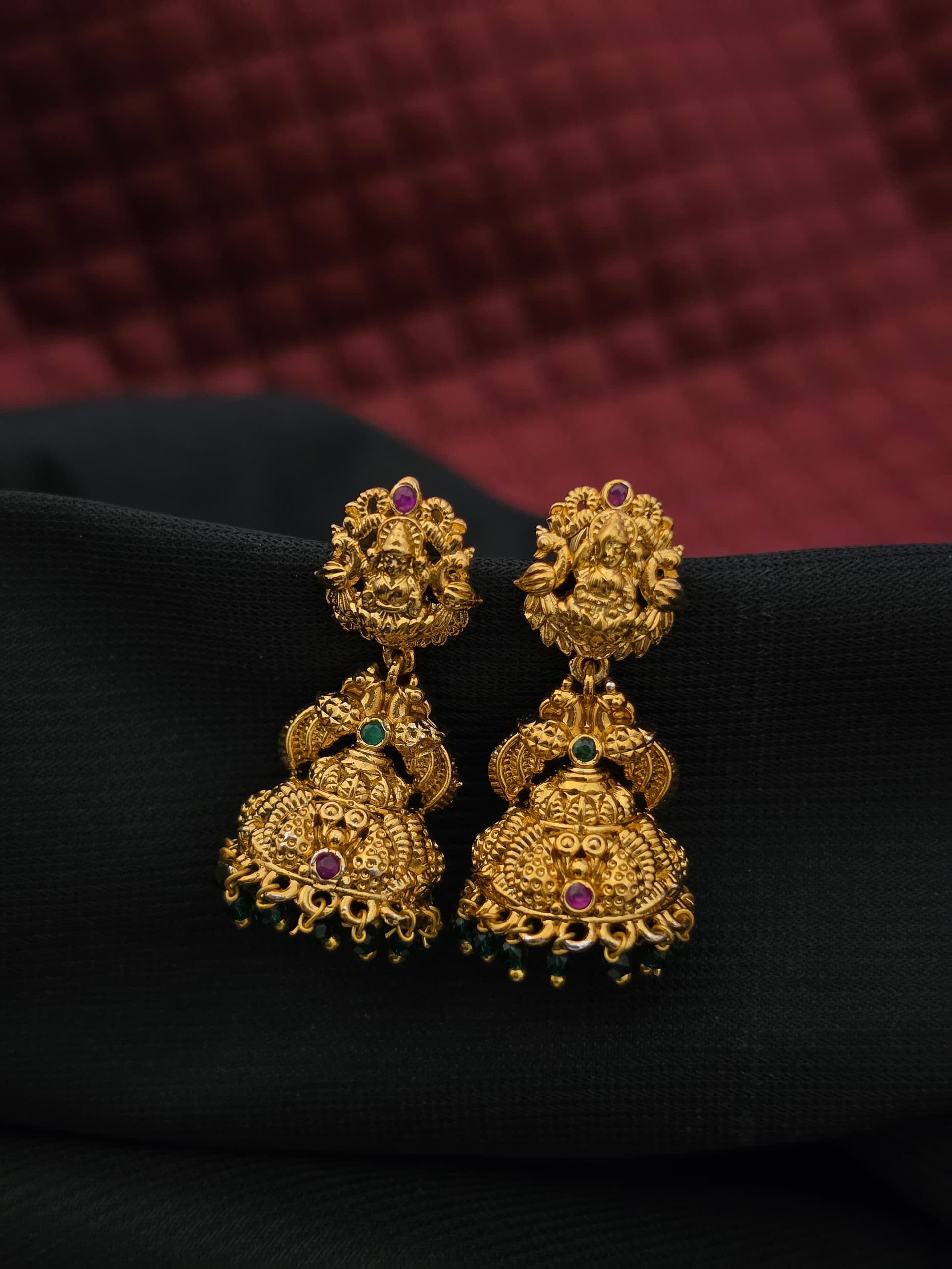 Premium  matt ad stone lakshmi jhumka