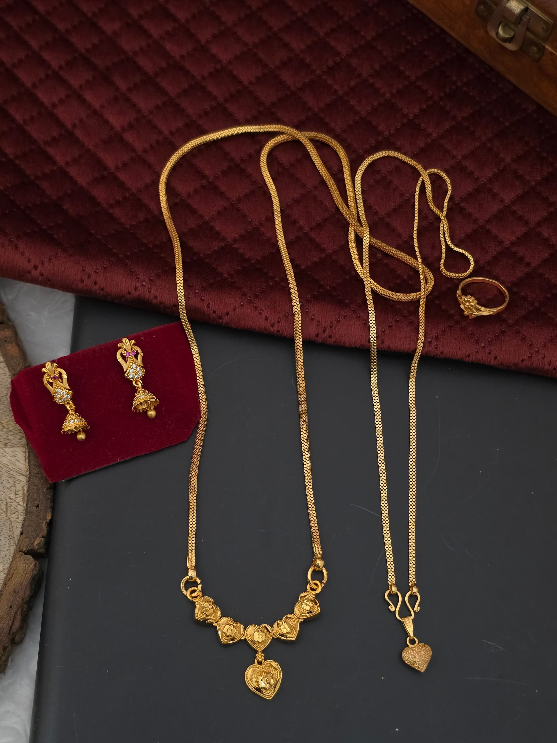 Premium foaming 24 inch dollar chain, 18 inch dollar chain,jhumka combo