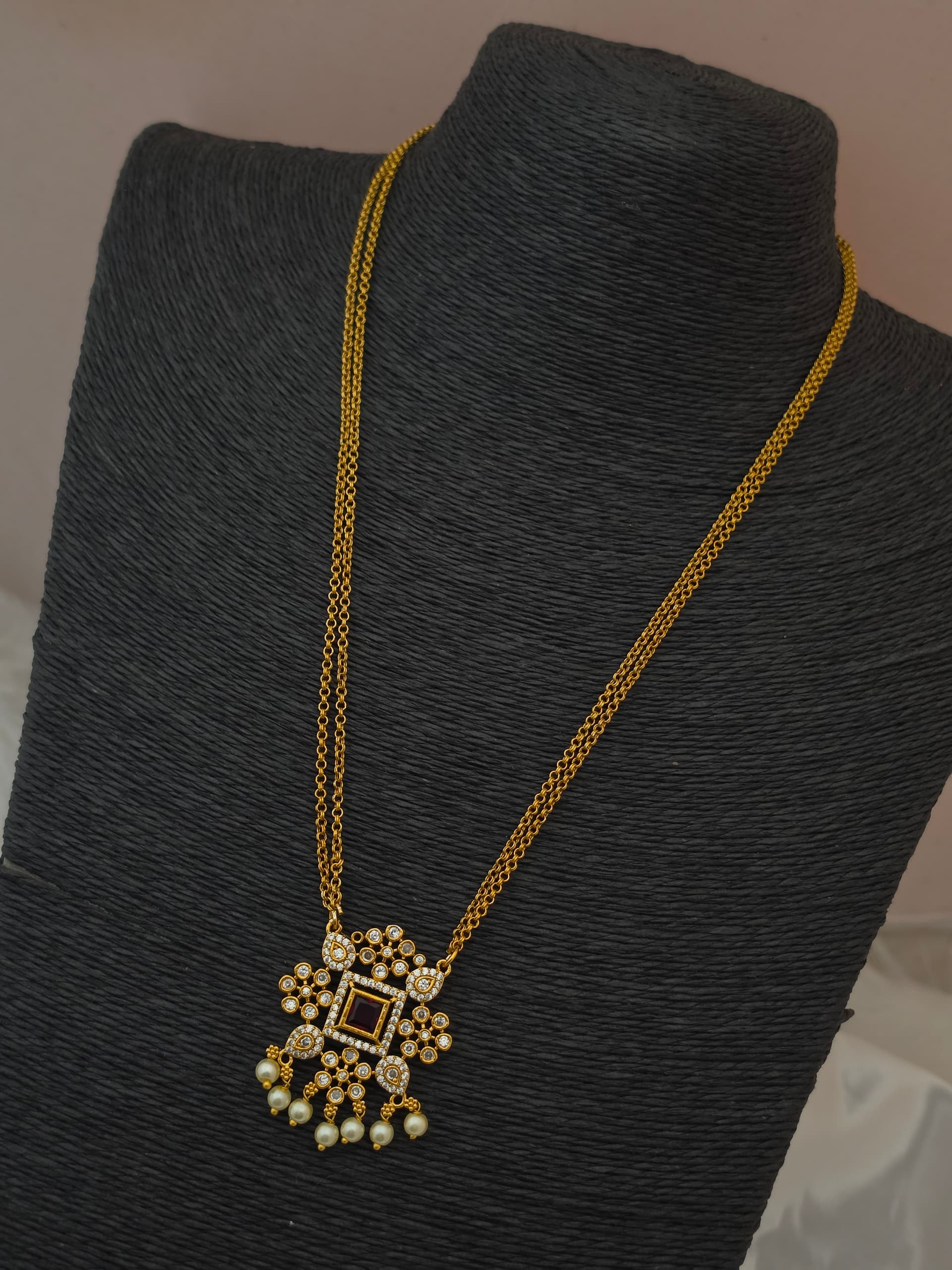 Premium matt ad stone 2 line 20 inch dollar chain