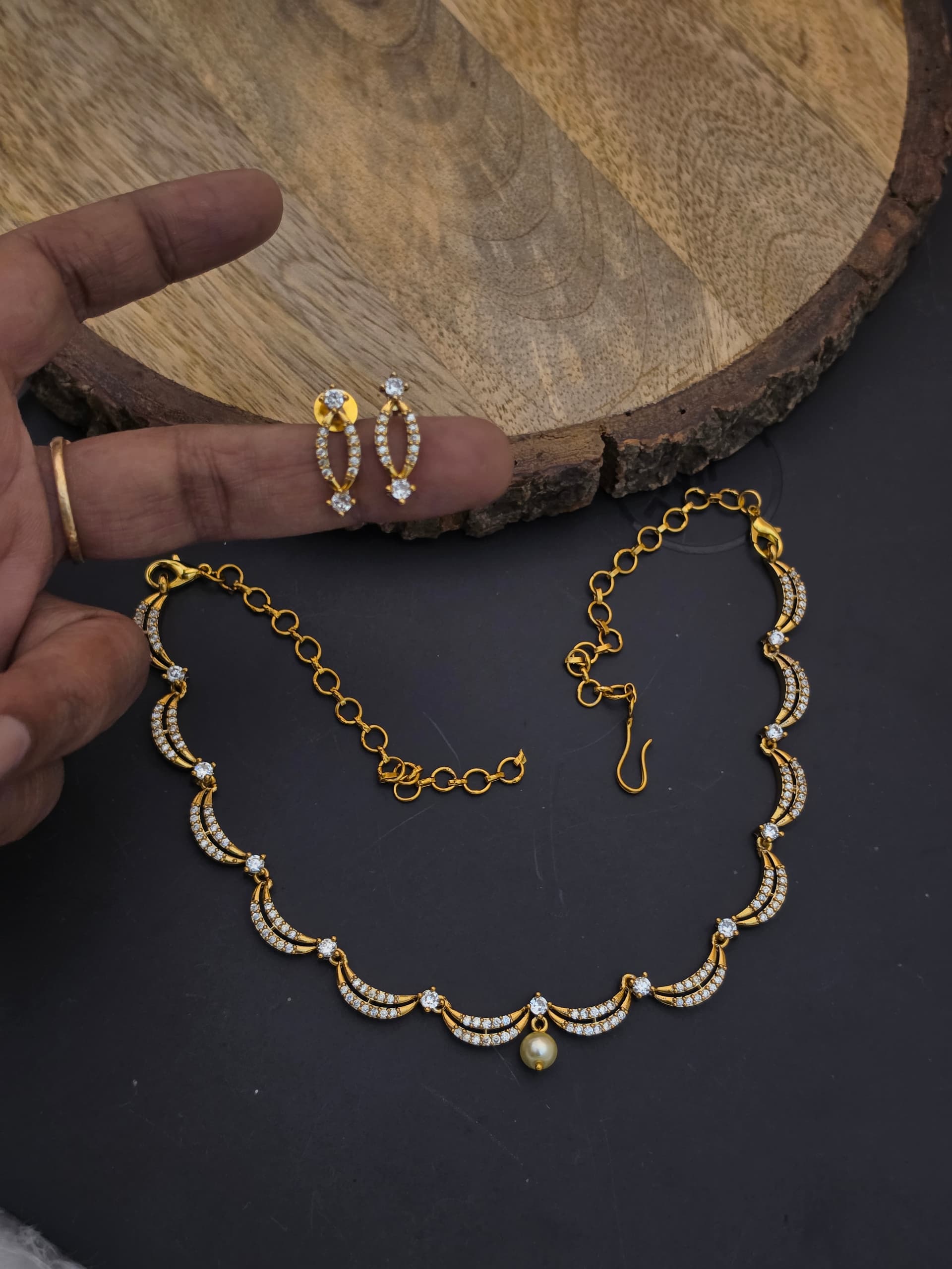 Premium ad antique double layer necklace with earings
