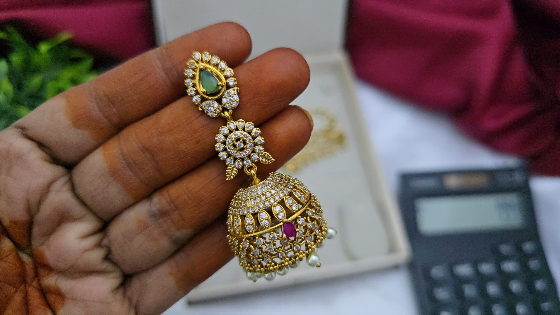 Premium gold look ad jhumka