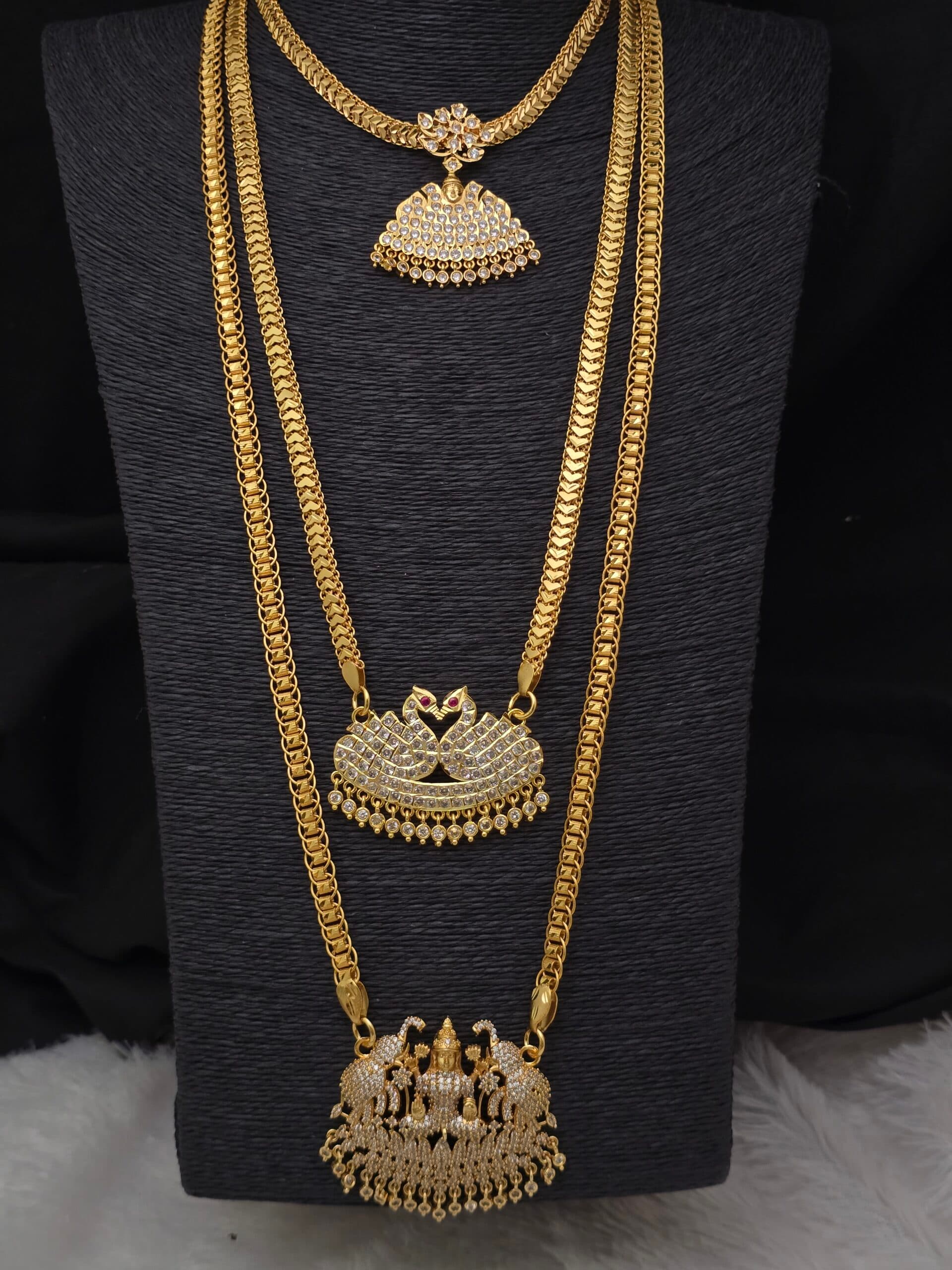 Premium impon AD stone dollar chain combo with attigai