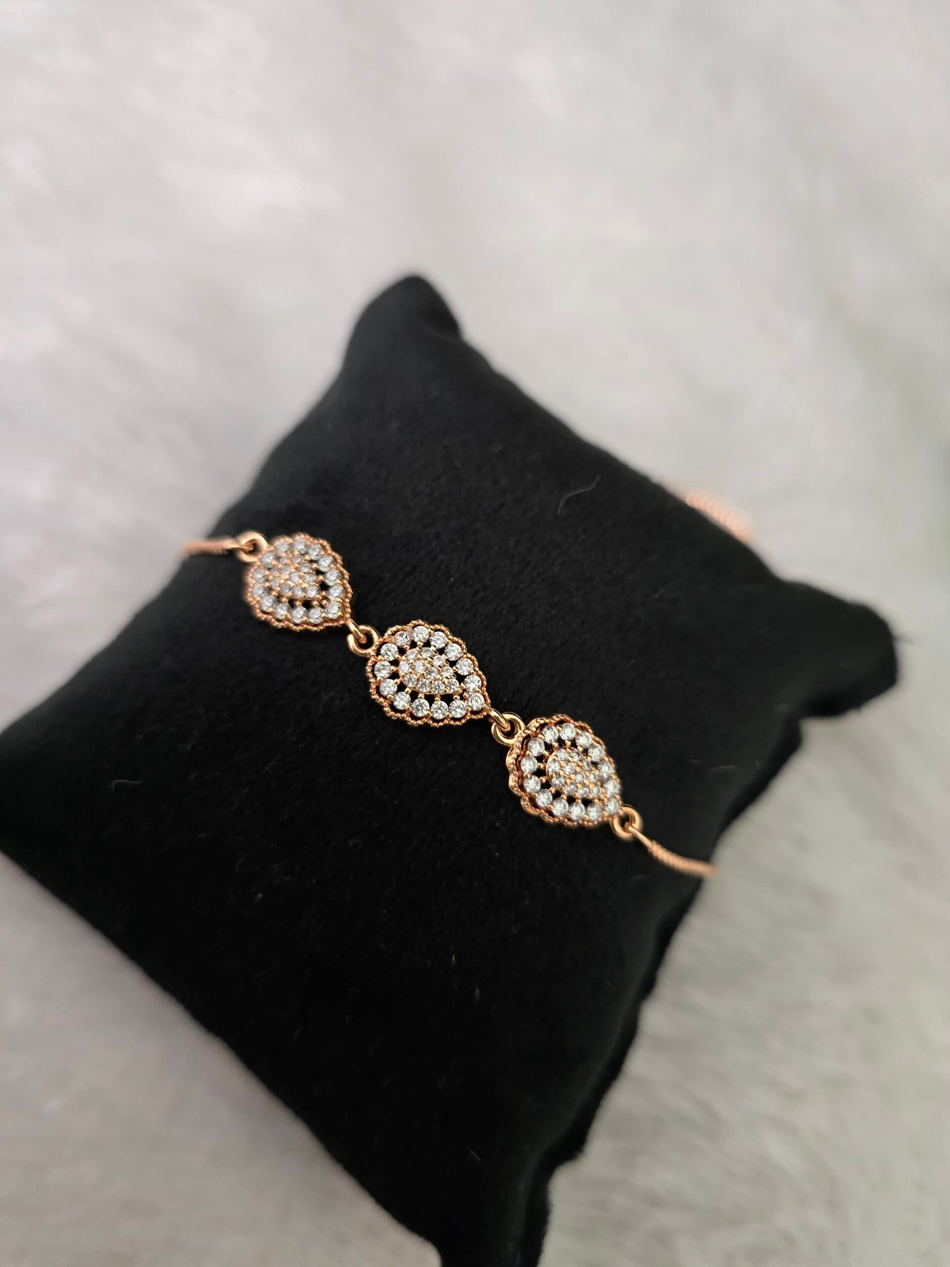 Premium rose gold AD stone bracelet