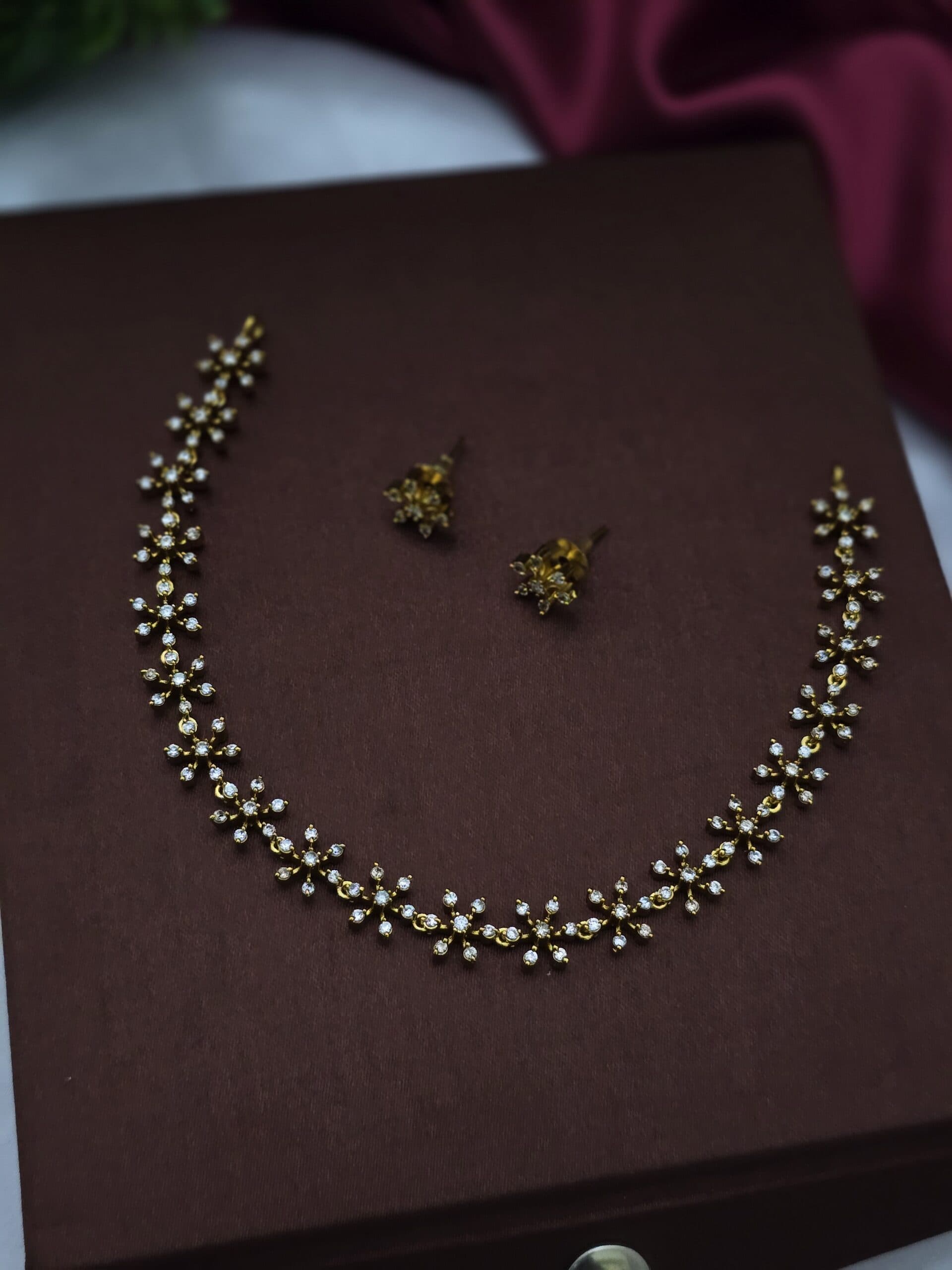 Premium AD diamond look necklace