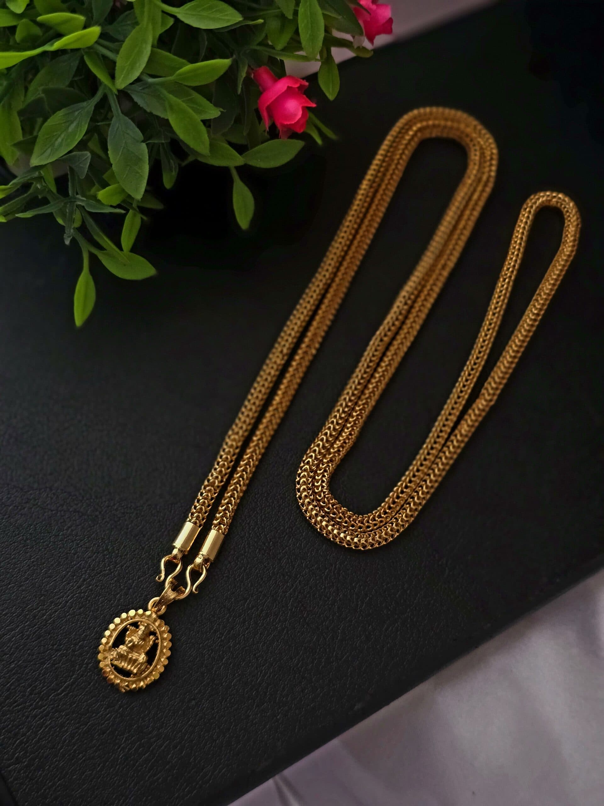 32 inches net chain comes with goddes lakshmi dollar chain