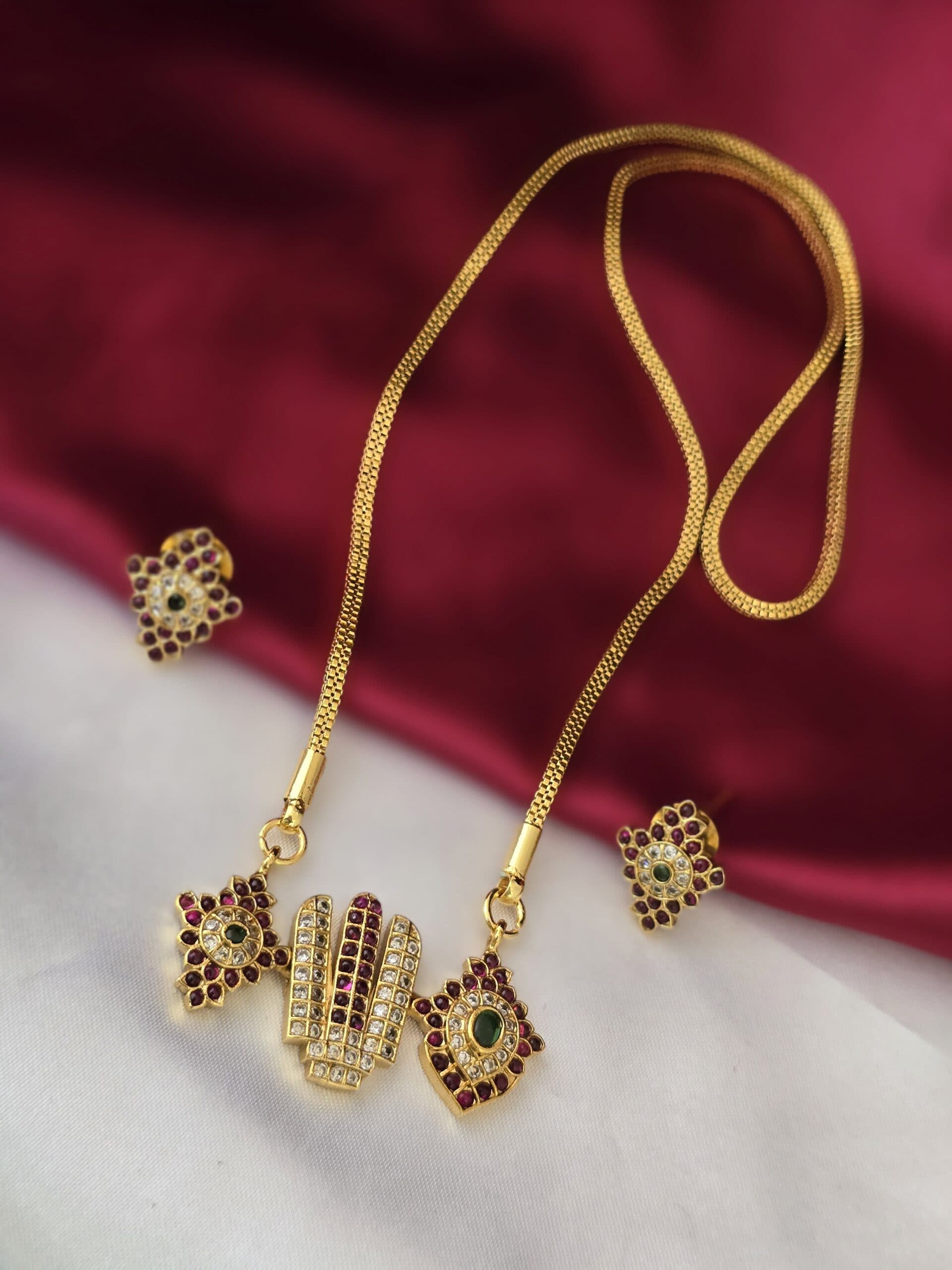 Premium Matt Long 28 inches sangu chakram dollar chain comes with stud