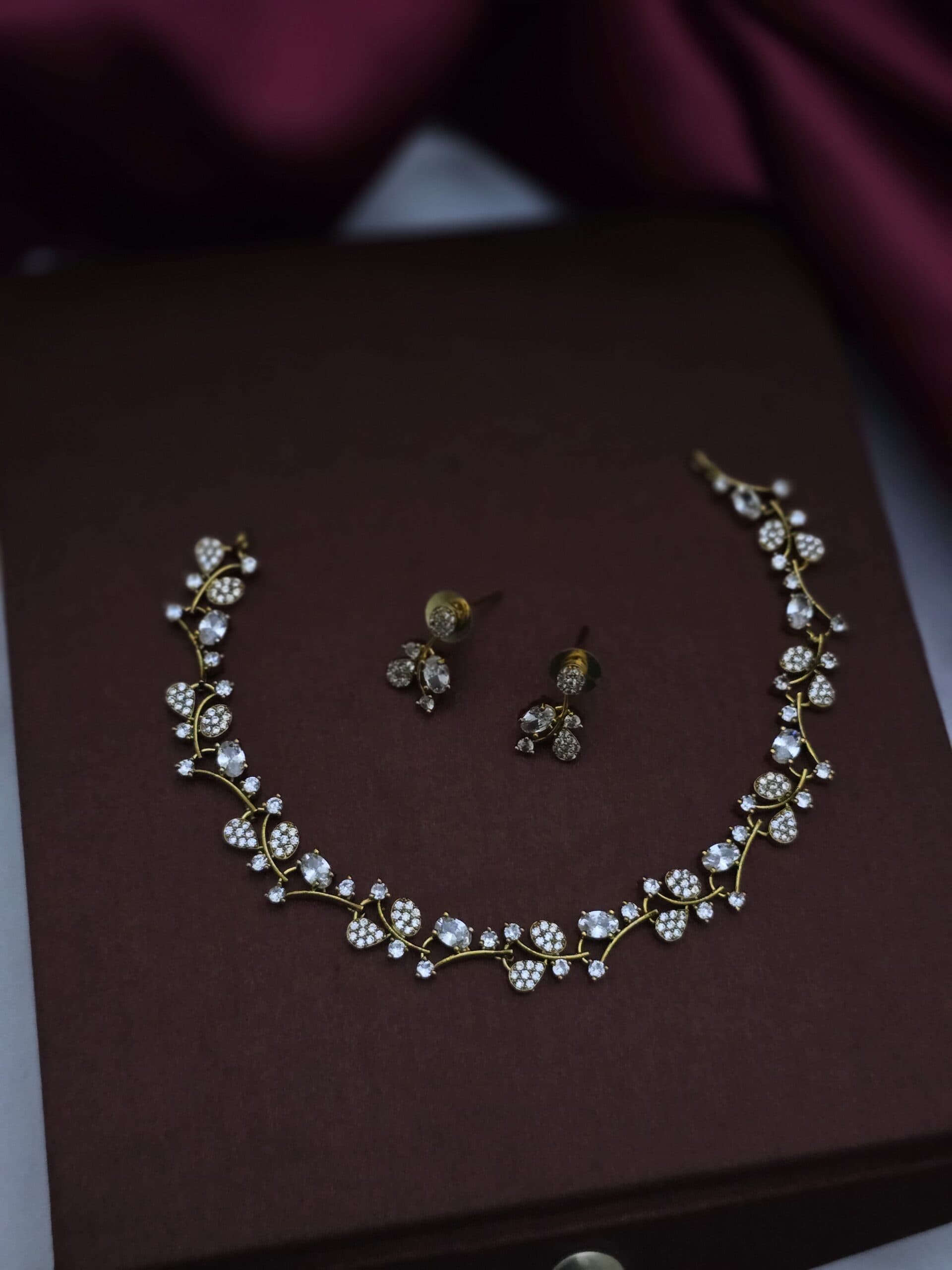 Premium Diamond Replica Necklace With stud