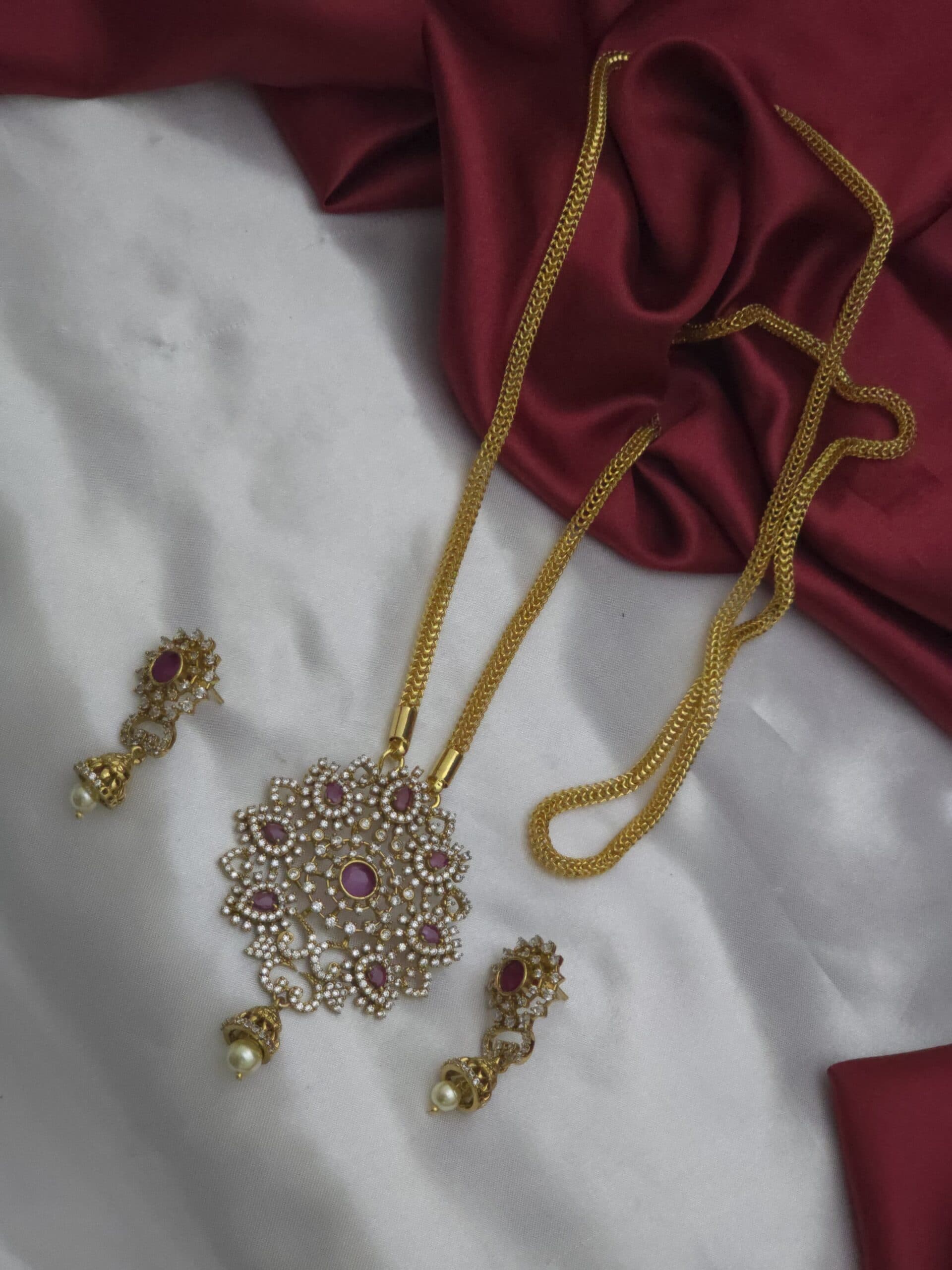 Premium 32 inches detachable dollar chain comes with jhumka