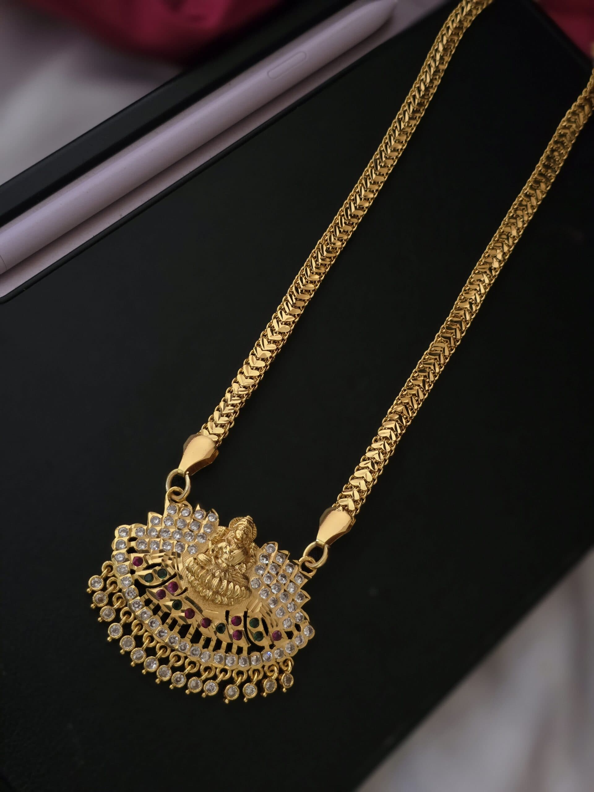 Premium 28 inches impon goddess gajalakshmi dollar chain