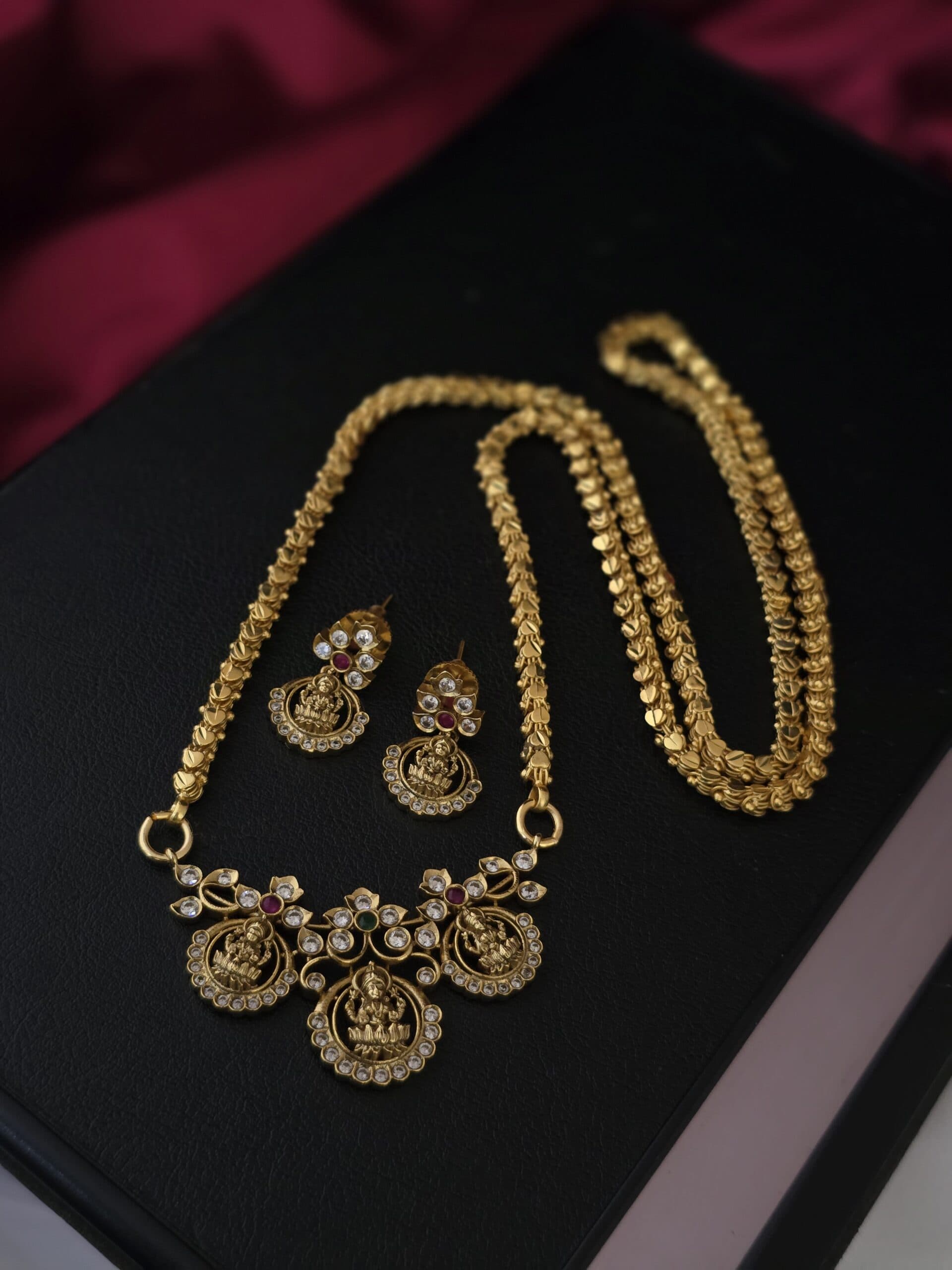 Premium matt plain 3 ad nagas dollar chain with stud