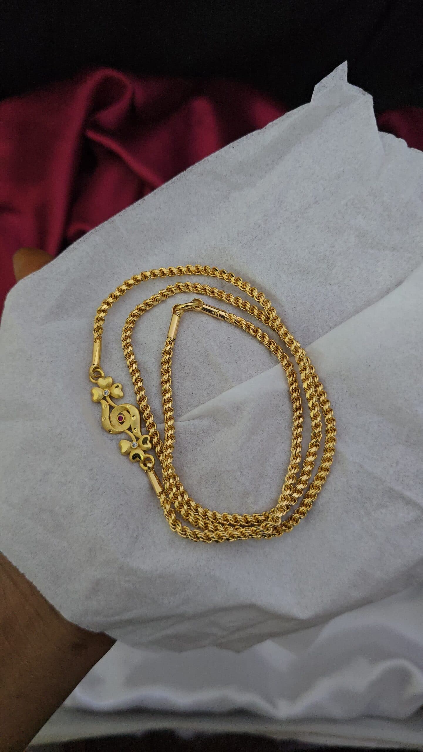 Premium quality foaming plain mugappu chain come with 28 inches
