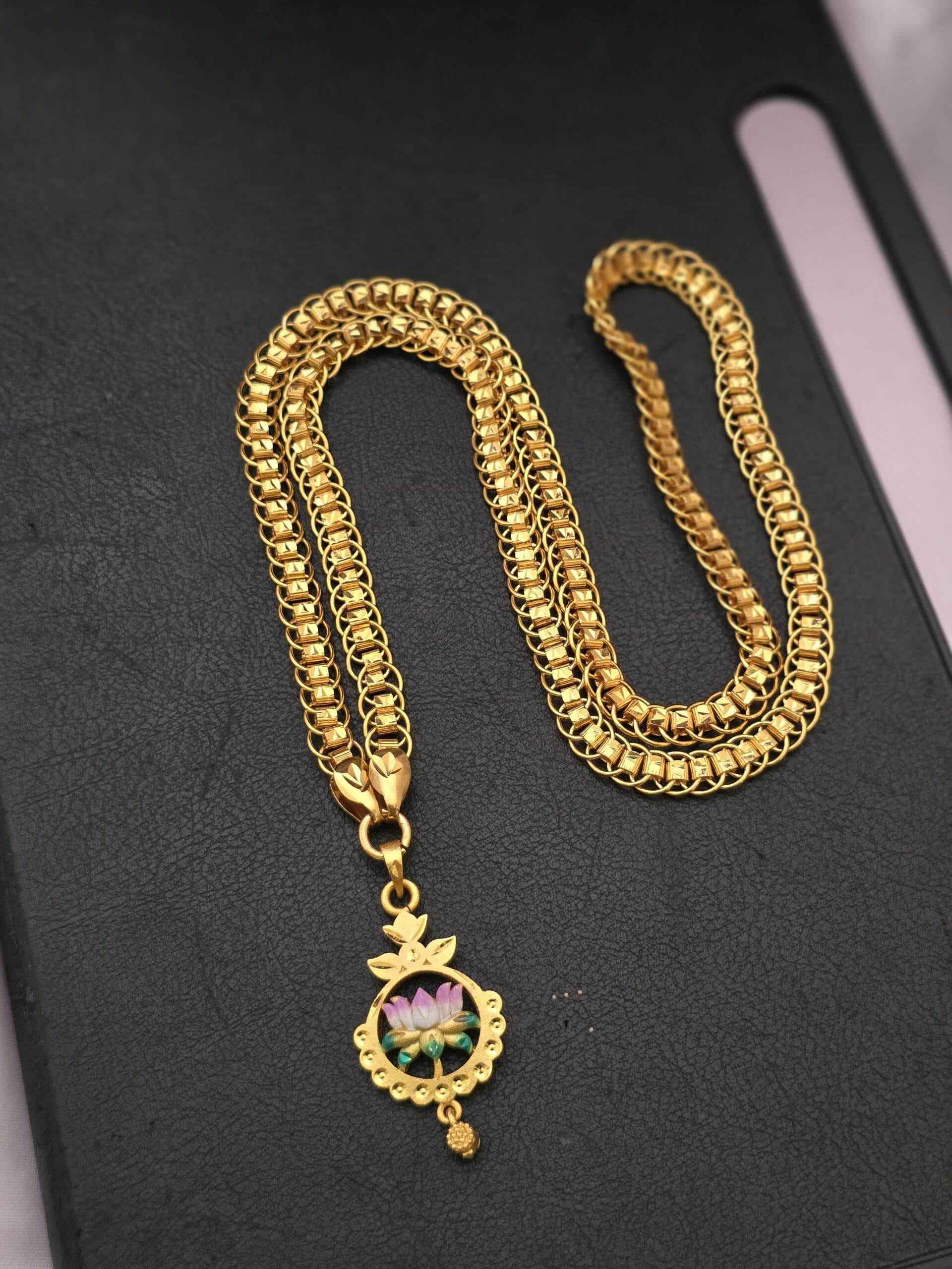 Premium 28 inches enamel dollar with ring chain comes 28 inches