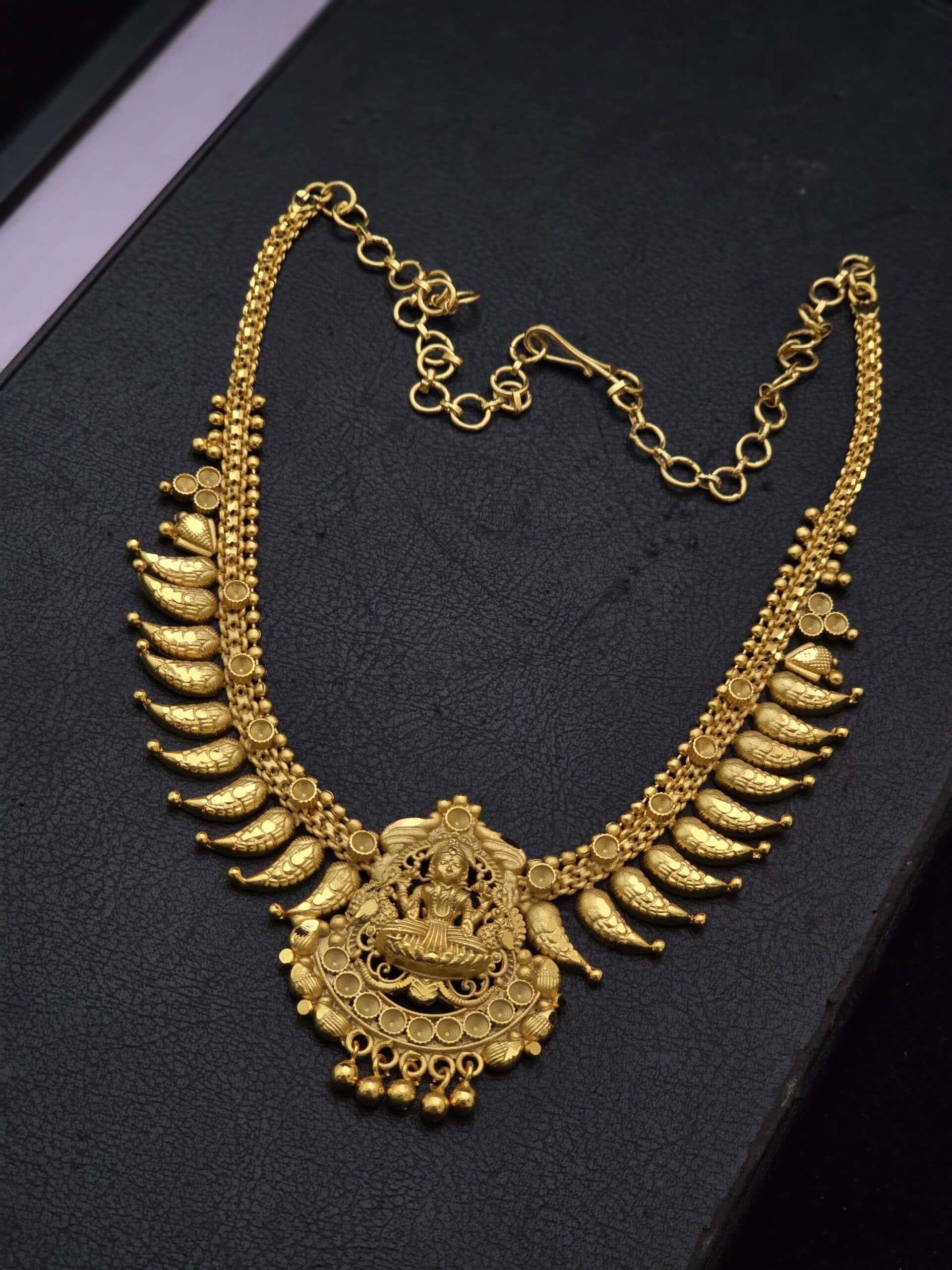 Premium gold look Lakshmi necklace