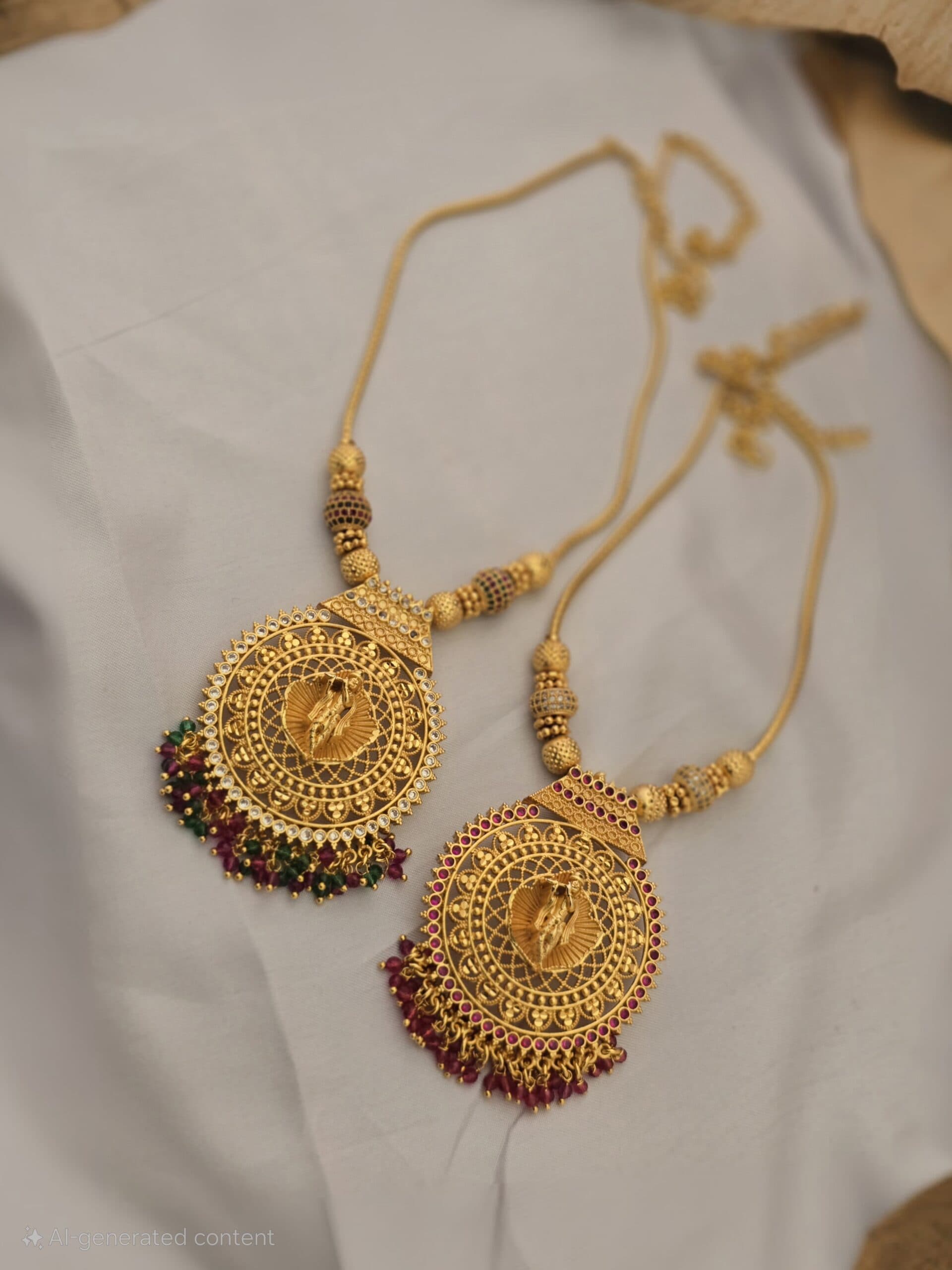 Premium Foaming lord krishna pendant comes crystal bead work