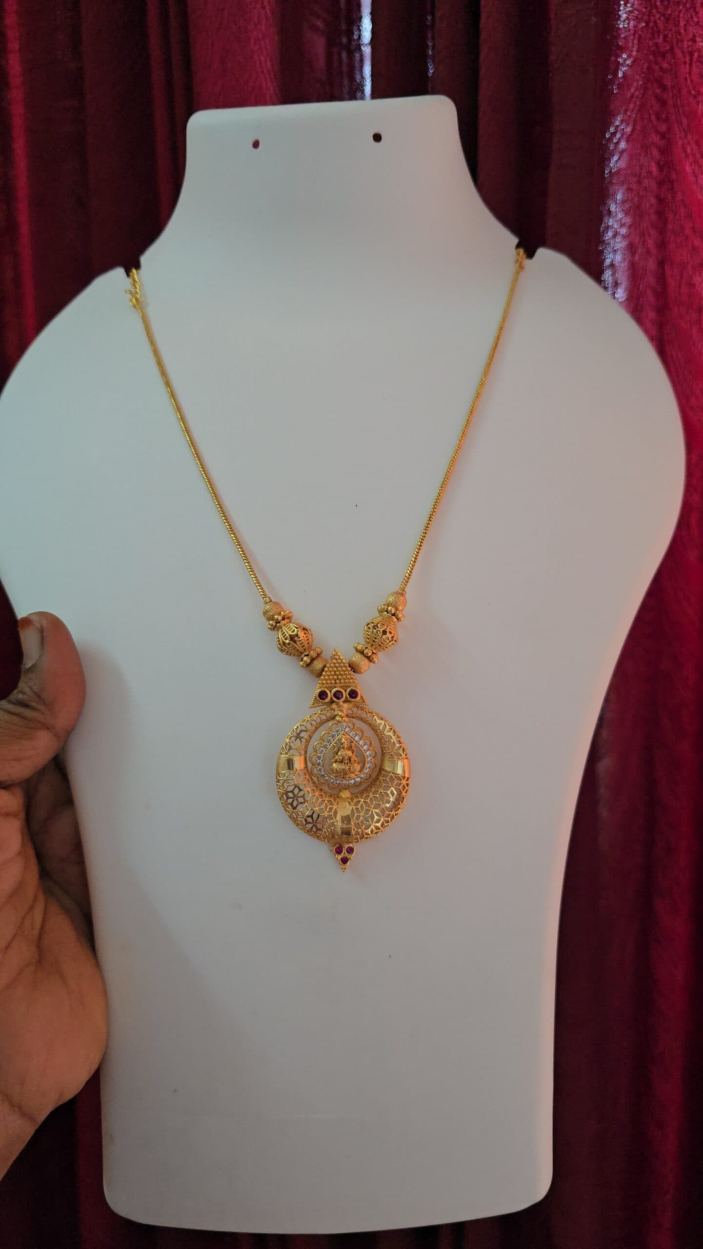 Premium foaming AD stone lakshmi necklace