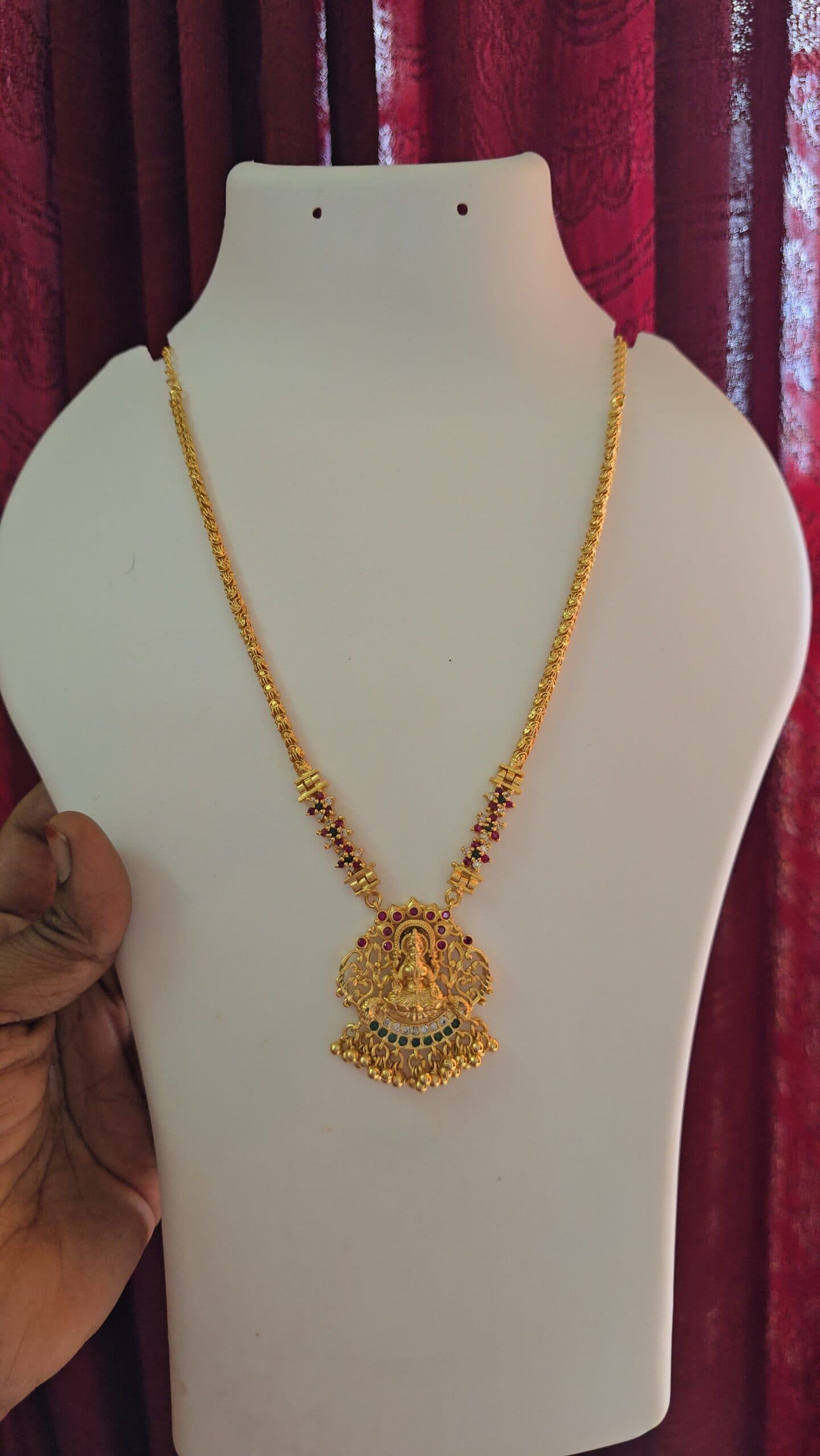 Premium foaming stone lakshmi haram necklace